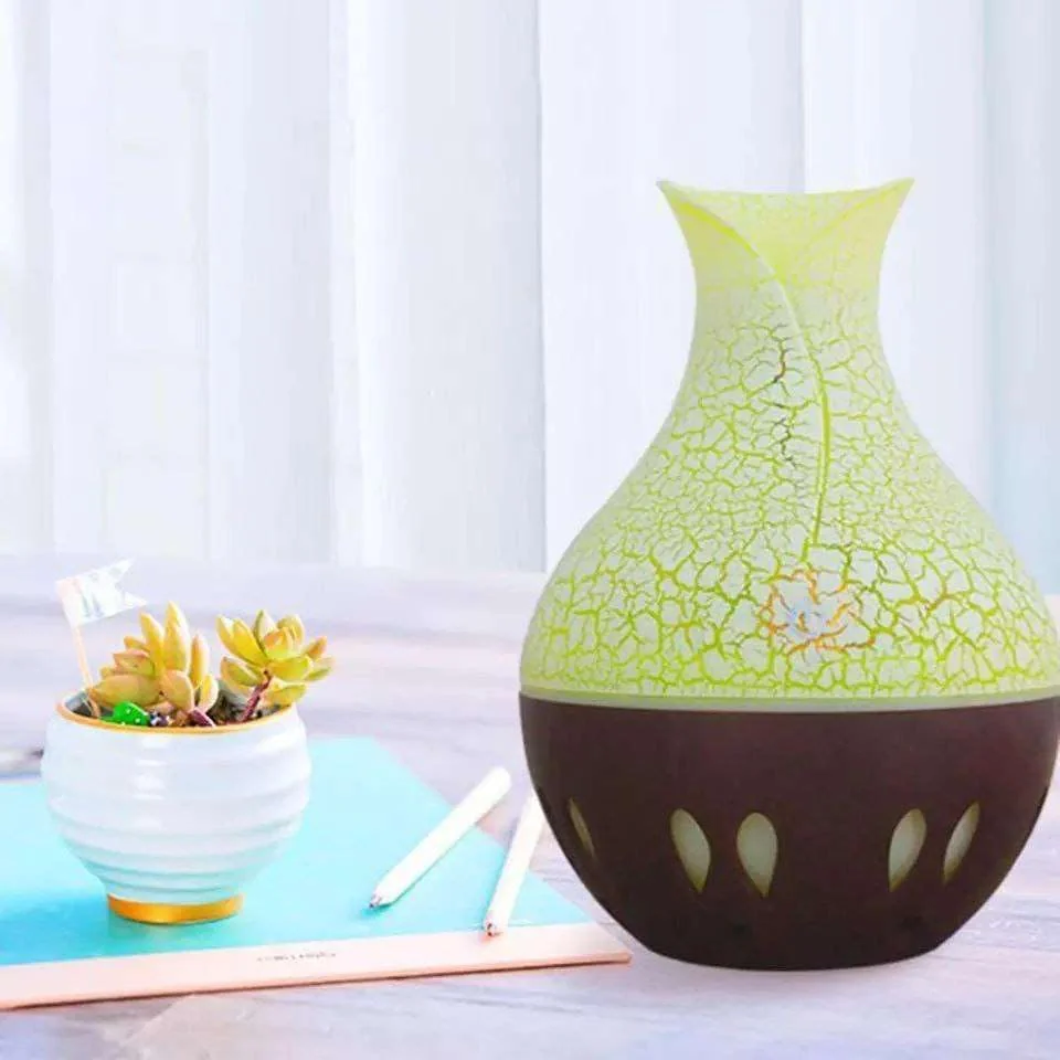Mobigon Wood Cool Mist Ultrasonic Humidifier for Room Moisture, Aroma Diffuser for Home, 200ml Essential Oil Diffuser with 7 Colorful Night Light, Auto Shut-Off, Home, Office, car - D.Dark Brown