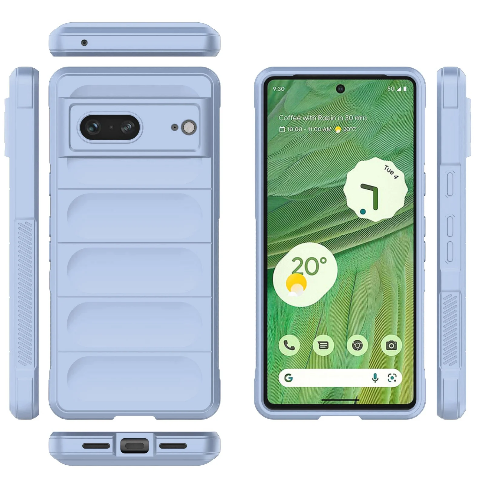 DL3 Mobilak Flexible Silicone and TPU Protective Case with Camera Protection for Google Pixel 7 - Baby Blue
