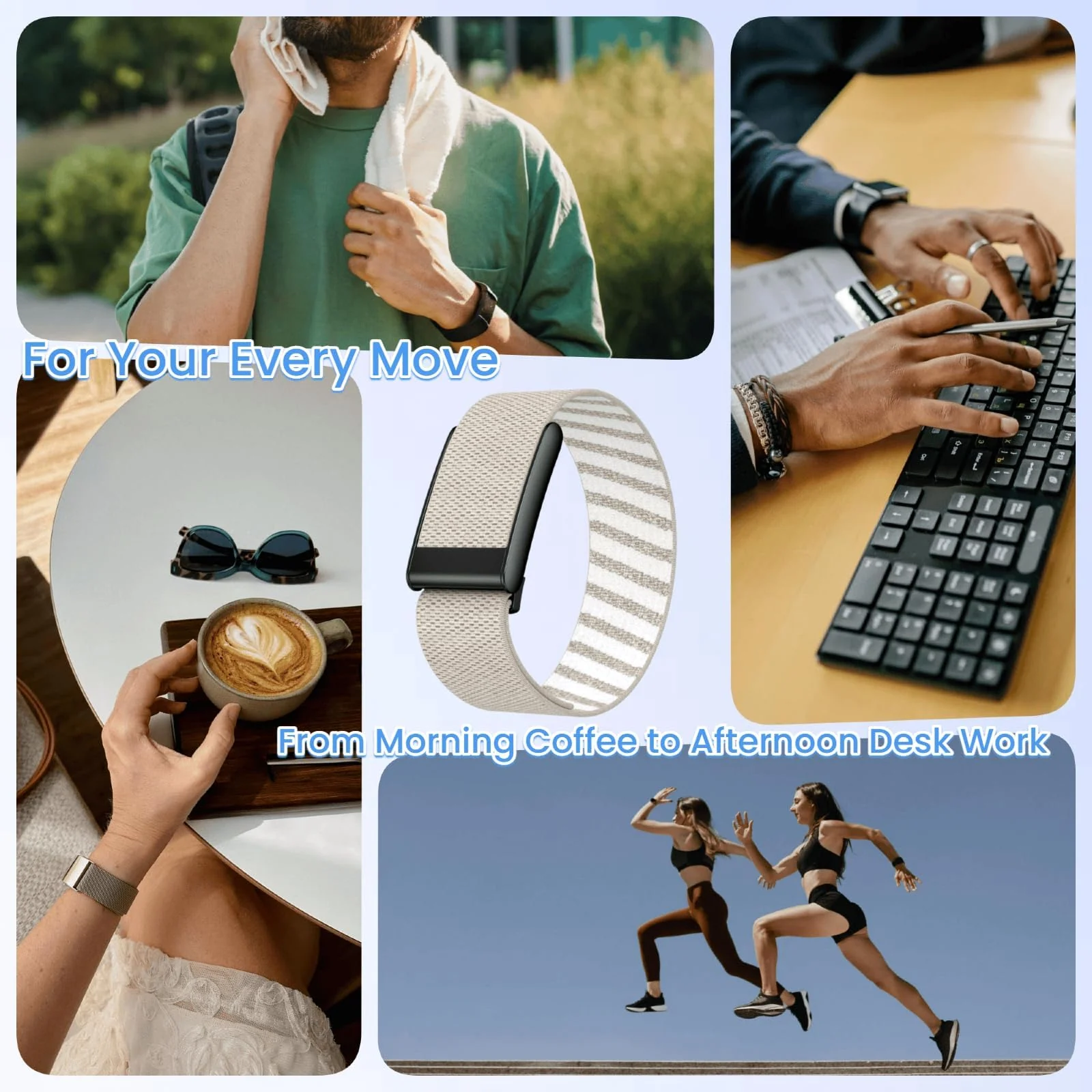 DL3 MOBILAK Replacement Watch Strap for Whoop 5.0 - Pearl