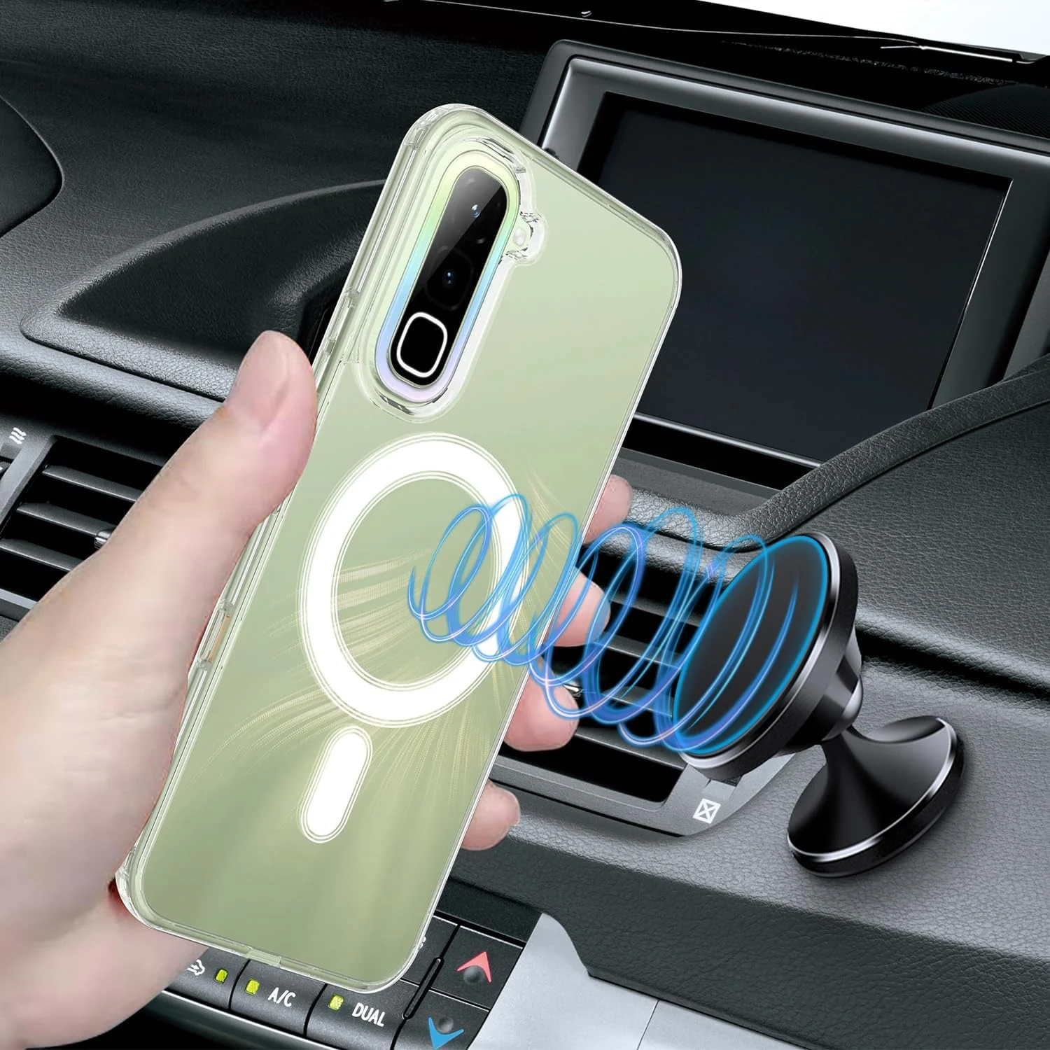 MOBIGON Slim Magnetic MagSafe-Compatible Phone Case for Infinix Hot 70, Clear
