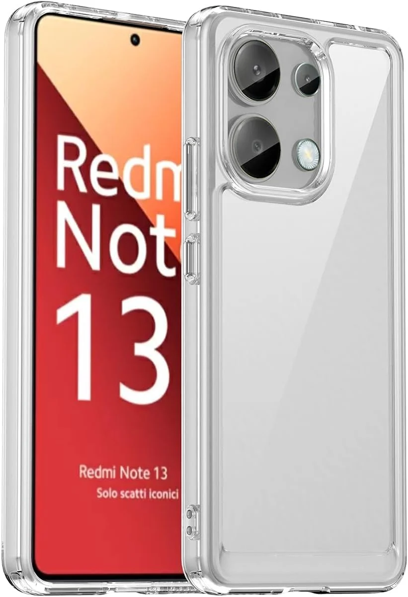 DL3 Mobilak Case Compatible with Xiaomi Redmi Note 13 4G (Not Fit 5G) Case Crystal Soft TPU Gel Case Flexible Silicone Anti-Scratch TPU Cover - Clear