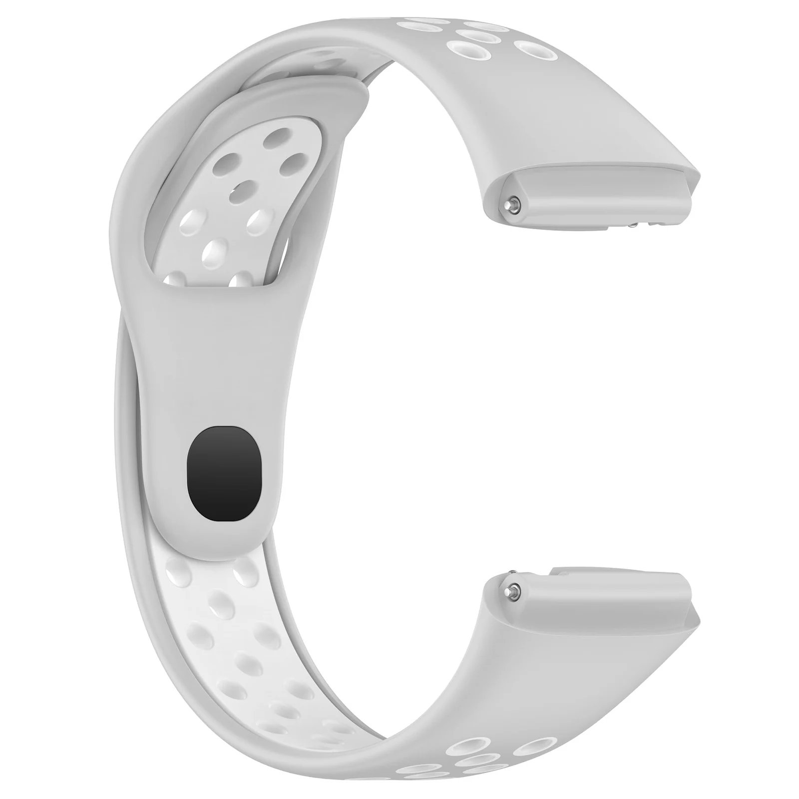 DL3 Mobilak Strap Silicone Compatible With Xiaomi Redmi Watch 3 Active/Redmi Watch 3 Lite, Sport Silicone Watch Band Wrist Strap, Bracelet Wristband Wrist Strap - Grey White