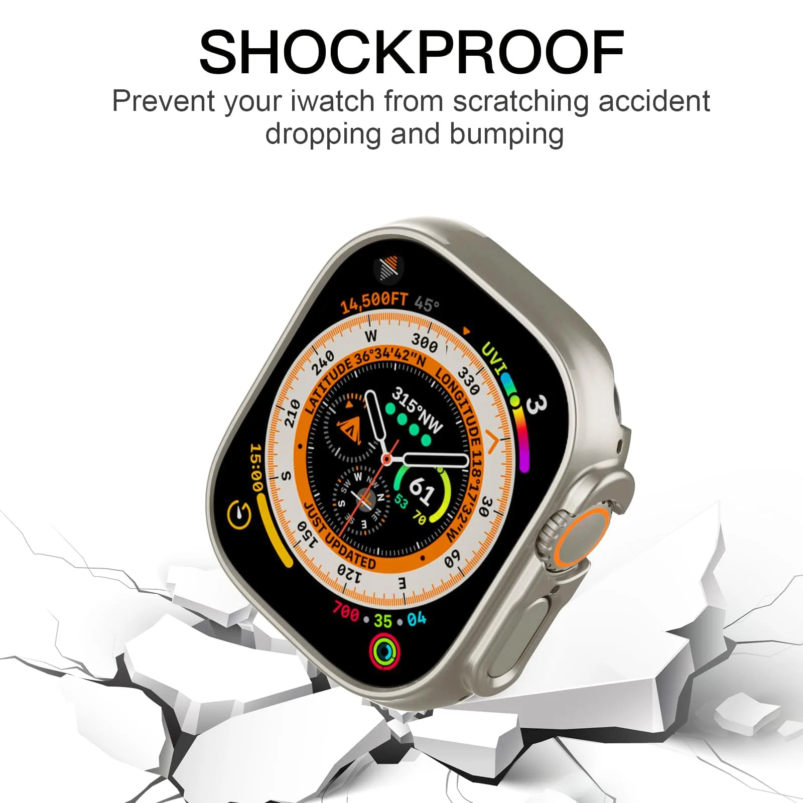 DL3 Mobilak Compatible For Apple Watch Ultra Case 49mm, Shockproof Ultra-Thin Hard PC Bumper Case All-Around Edge Protective Cover Frame[NO Screen Protector] for iWatch Accessories - Starlight