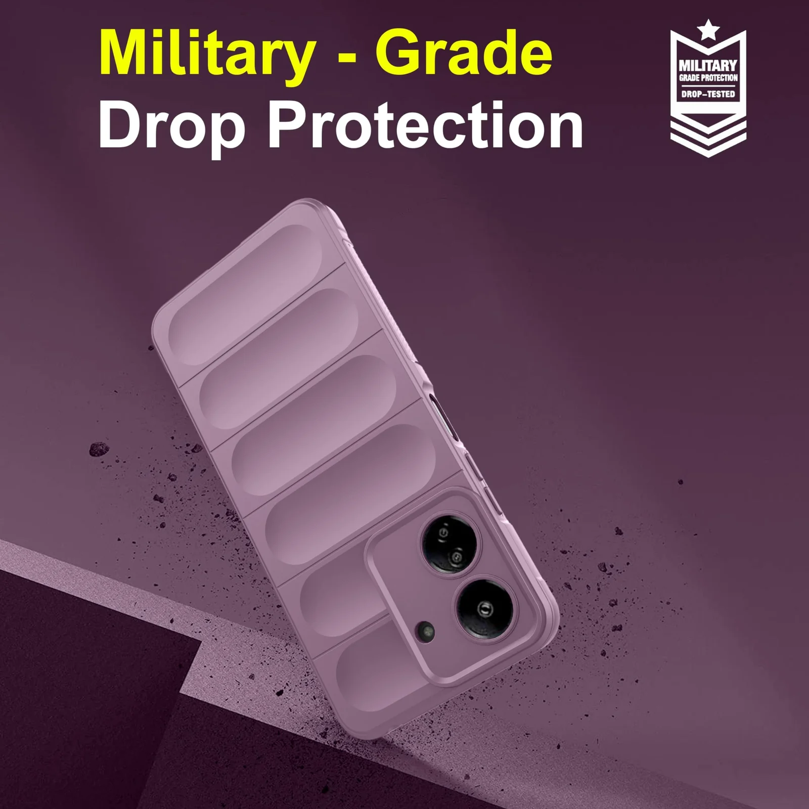 DL3 Mobilak Soft Silicone Protective Case for Xiaomi Redmi 13C 4G with Camera Protection and Shockproof Design - Purple