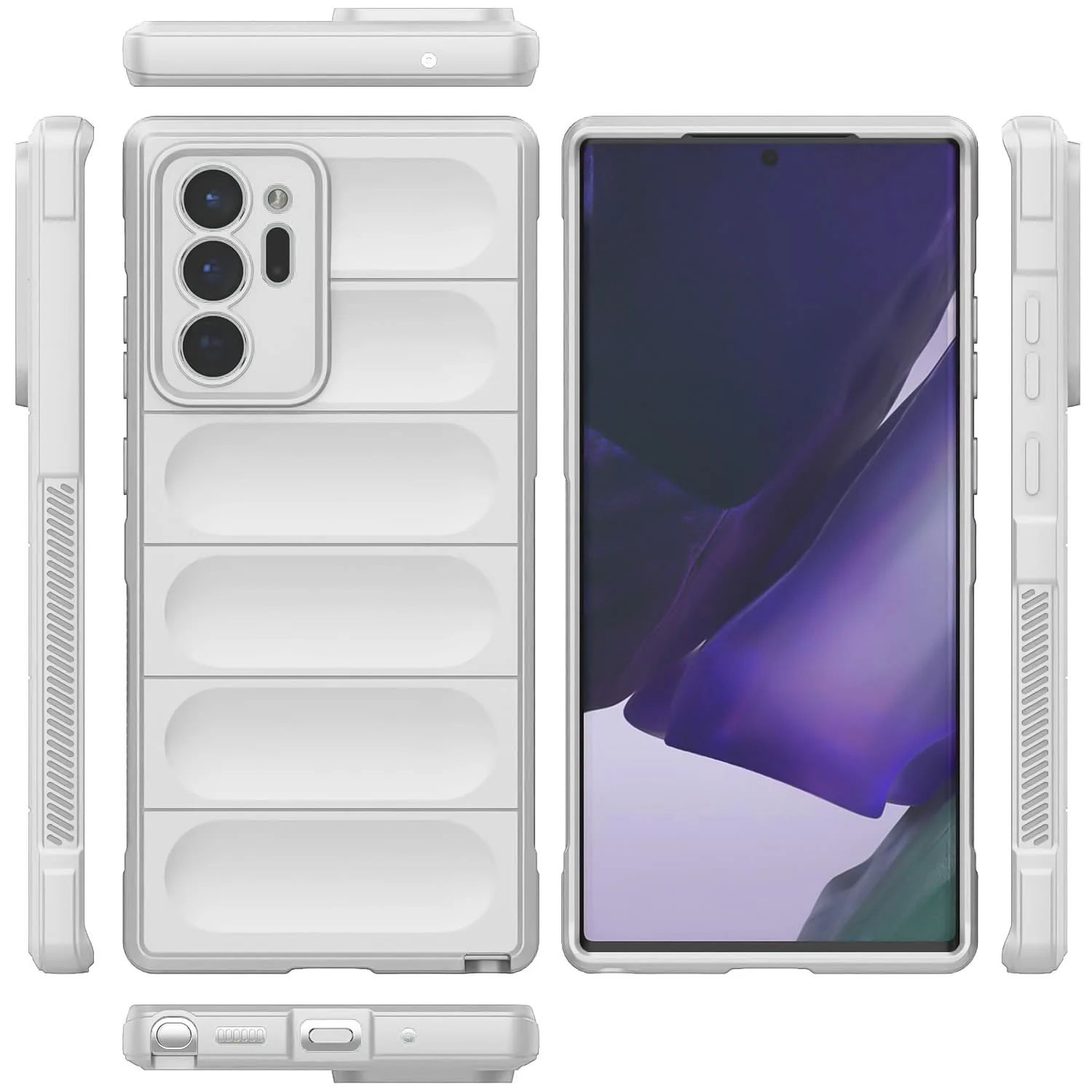 DL3 Mobilak Flexible Silicone and TPU Protective Case with Camera Protection for Samsung Galaxy Note 20 Ultra - White