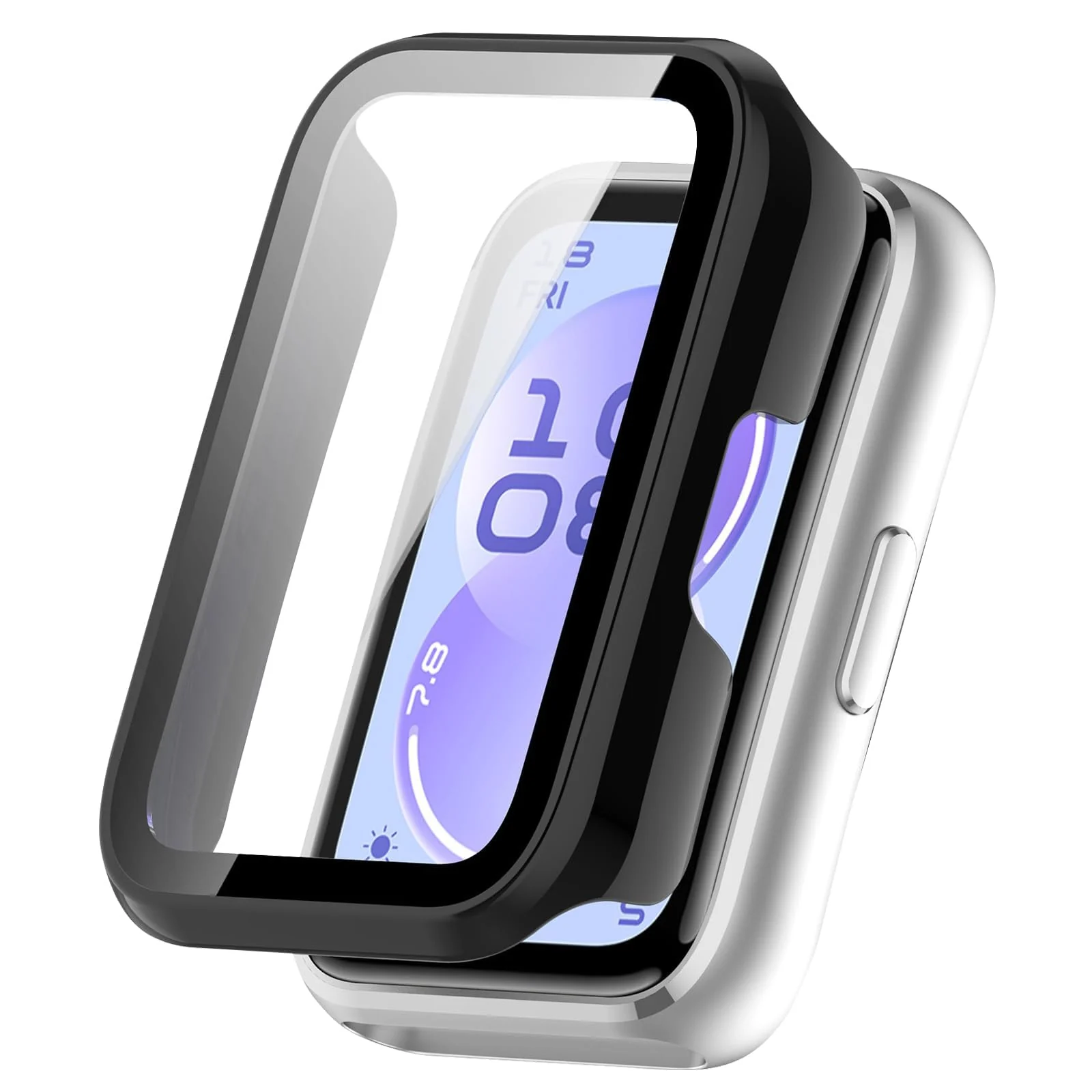 DL3 Mobilak Case with Screen Protector for Huawei Band 11, Bumper Full Coverage Hard PC Overall Protective Cover, Built-in Tempered Glass Film High Sensitivity For Huawei Band 11