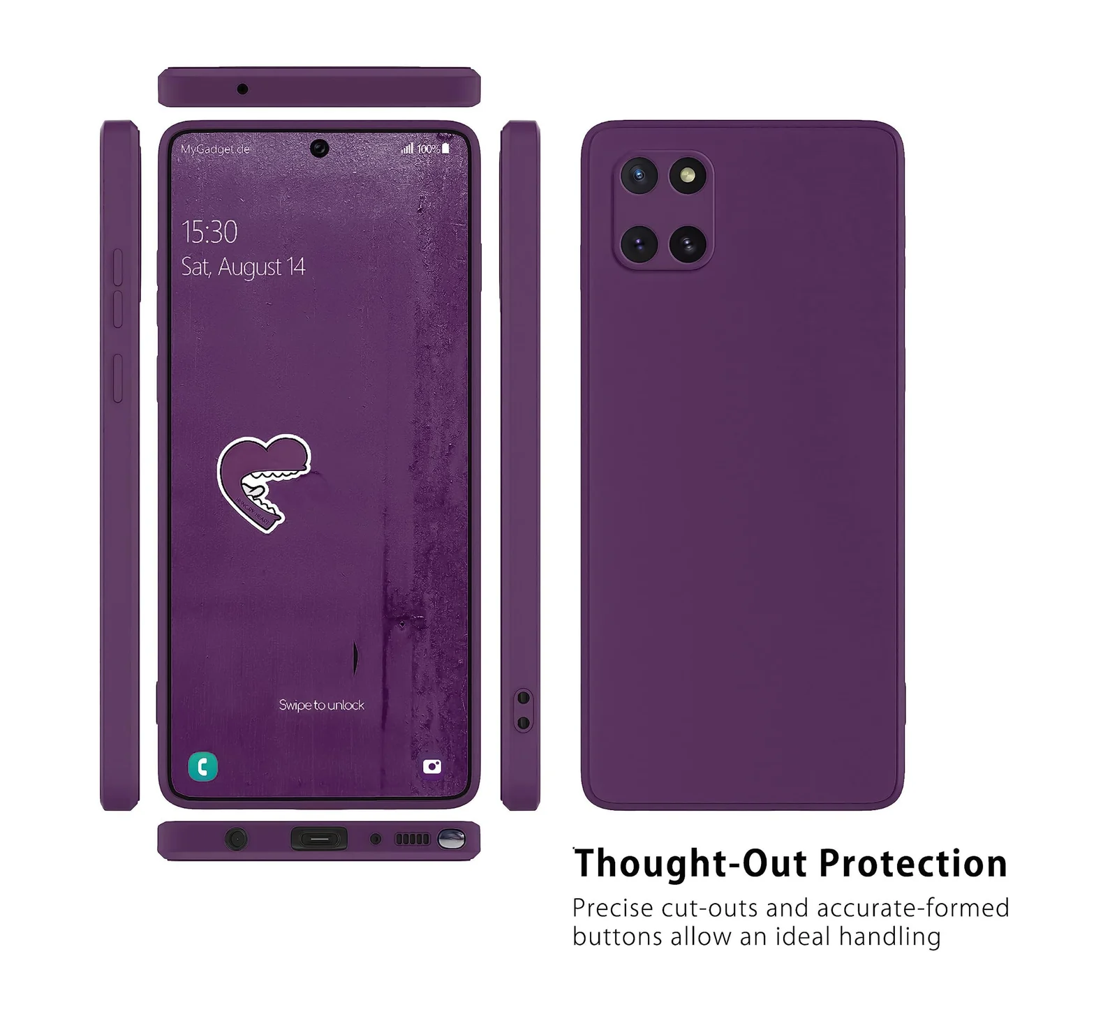 DL3 Mobilak Samsung Galaxy Note 10 Lite Case, Soft Flexible Liquid Silicone Gel Rubber Bumper Cover, Full Body Shockproof Protective Phone Case - Violet