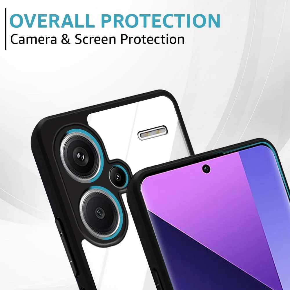 DL3 Mobilak Clear TPU Case for Xiaomi Redmi Note 13 Pro + Plus 5G, Camera protection, Shock-absorbing protection, Scratch-resistant surface - Black