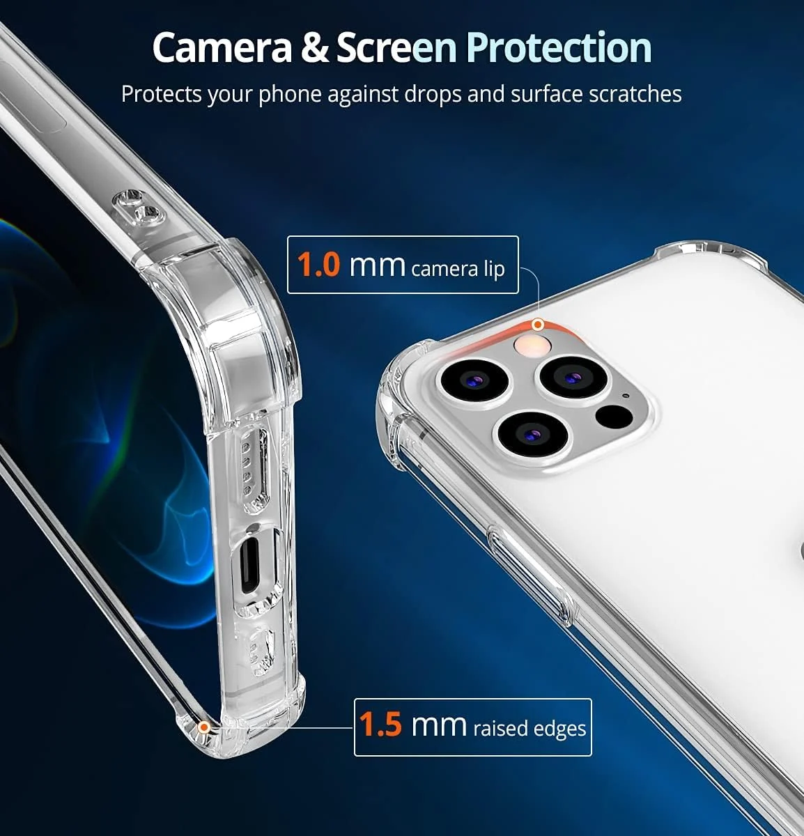 DL3 Mobilak Clear TPU Protective Case for iPhone with Camera Protection and Shockproof Design - Clear