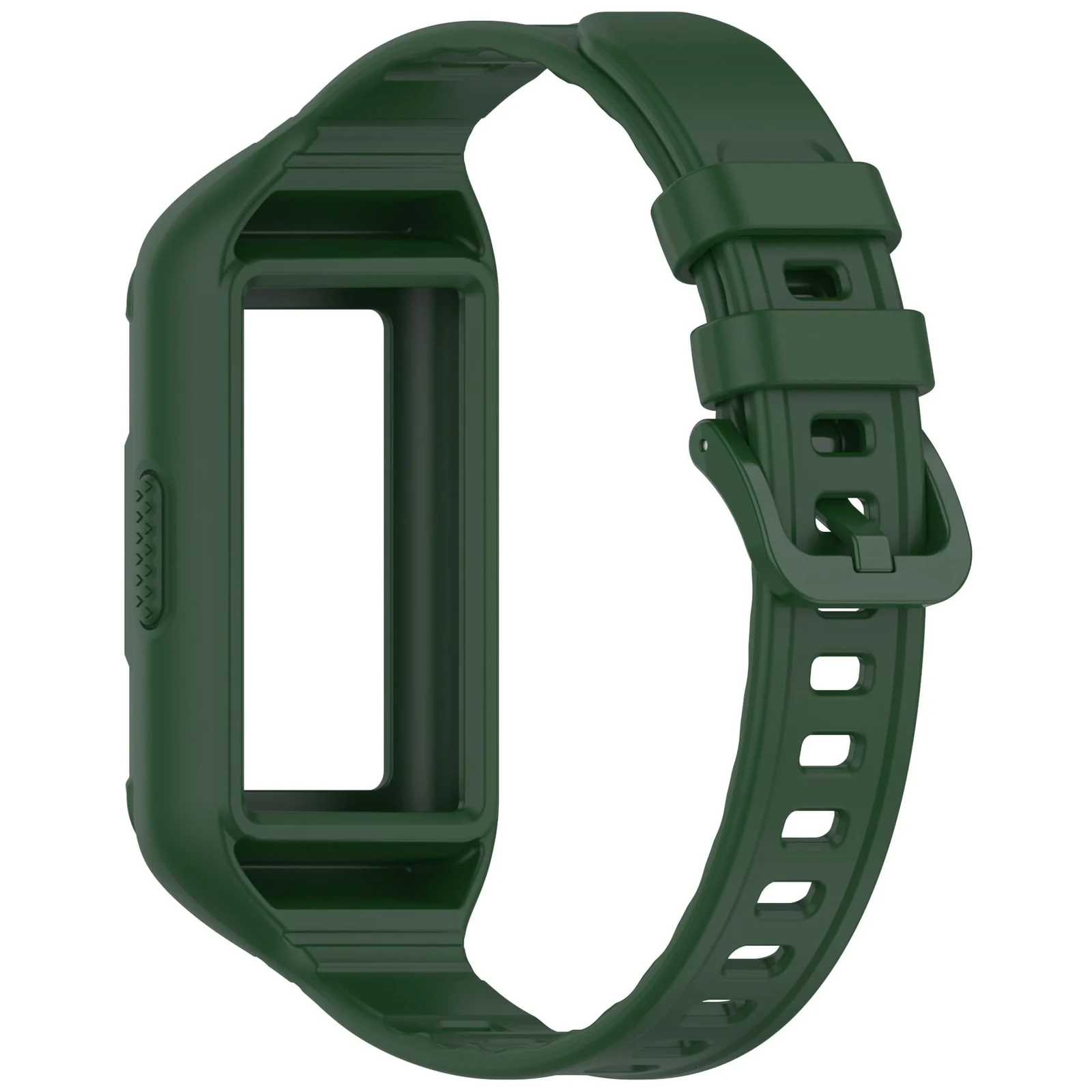 MOBIGON Rugged Silicone Strap with Bumper Case for Huawei Band 11 Pro, Green