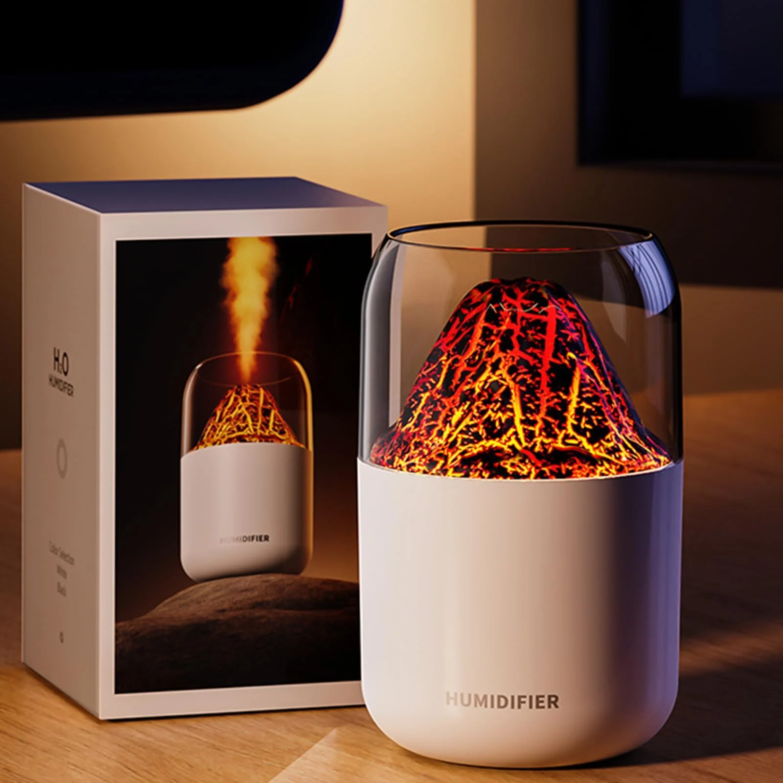MOBIGON Volcano Mist 300 ml Aroma Diffuser and Humidifier, White