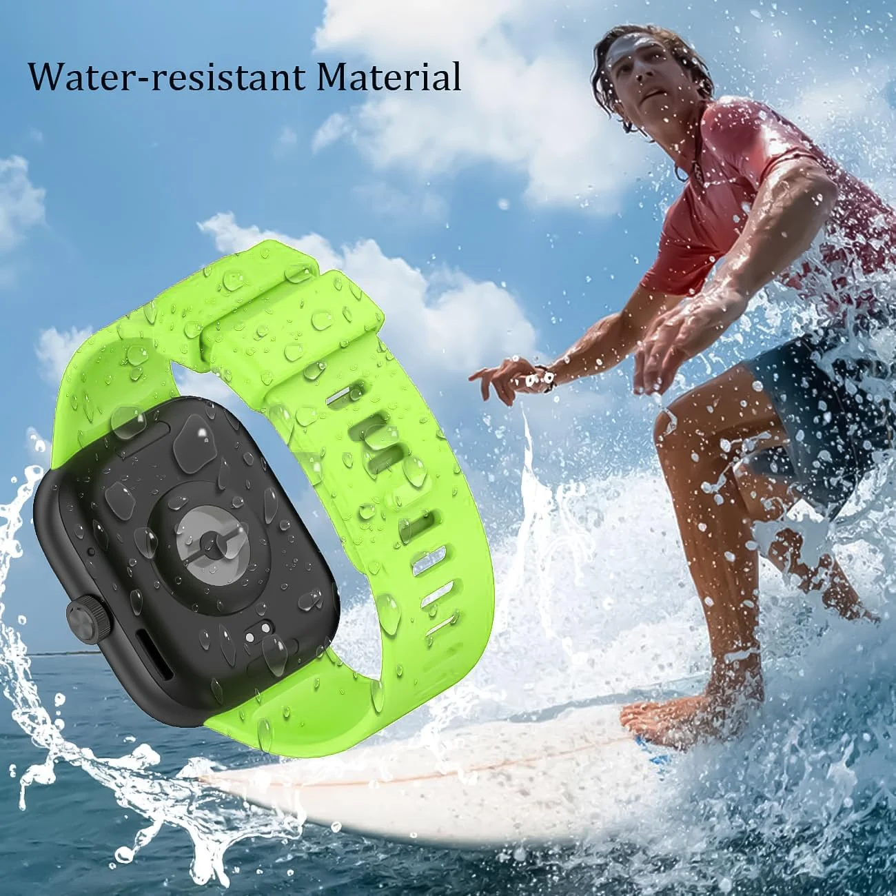 DL3 Mobilak Bracelet Compatible with Xiaomi Redmi Watch 6/5/4 / Xiaomi Smart Band 10 Pro/9 Pro/8 Pro, Soft TPU Replacement Strap Sports, Strap for Men and Women - Lime