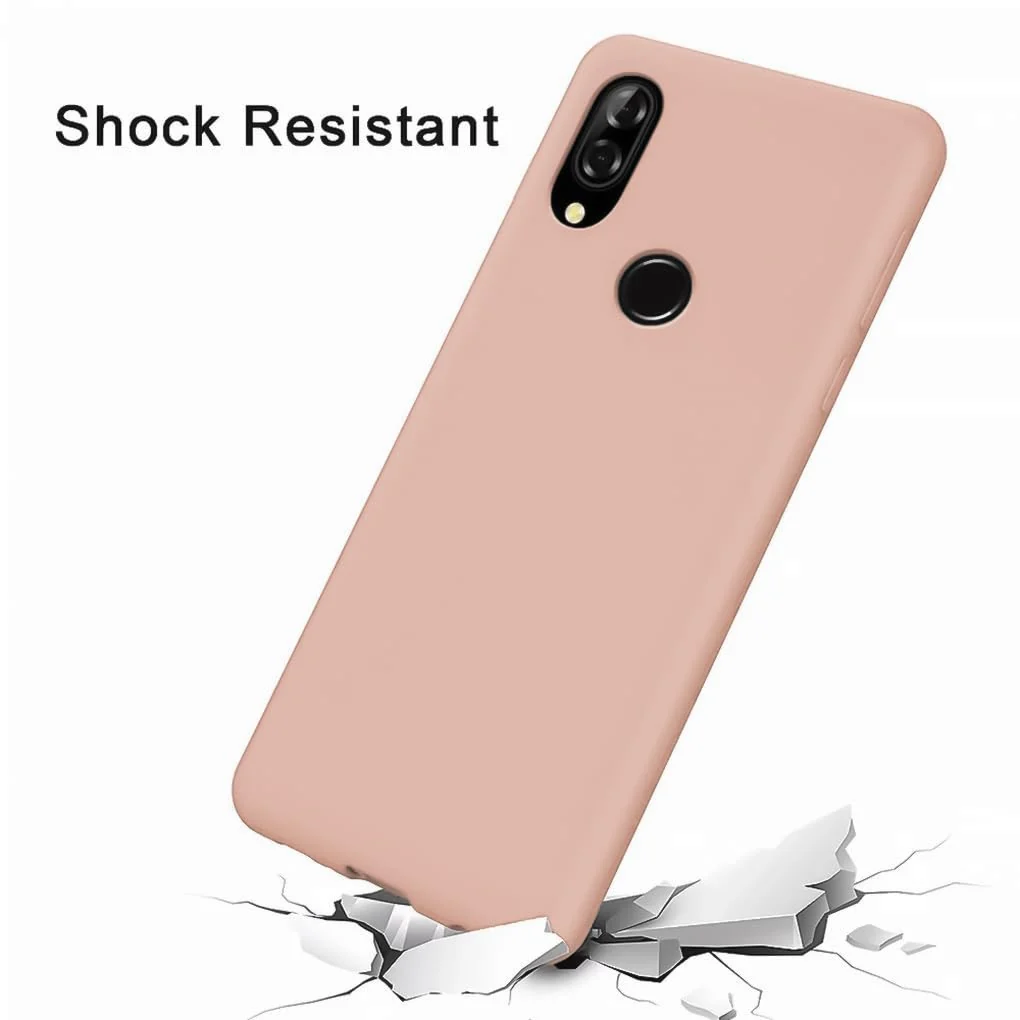 DL3 Mobilak Soft Silicone Protective Case for Huawei nova 3i with Microfiber Lining and Shockproof Design - Light Orange