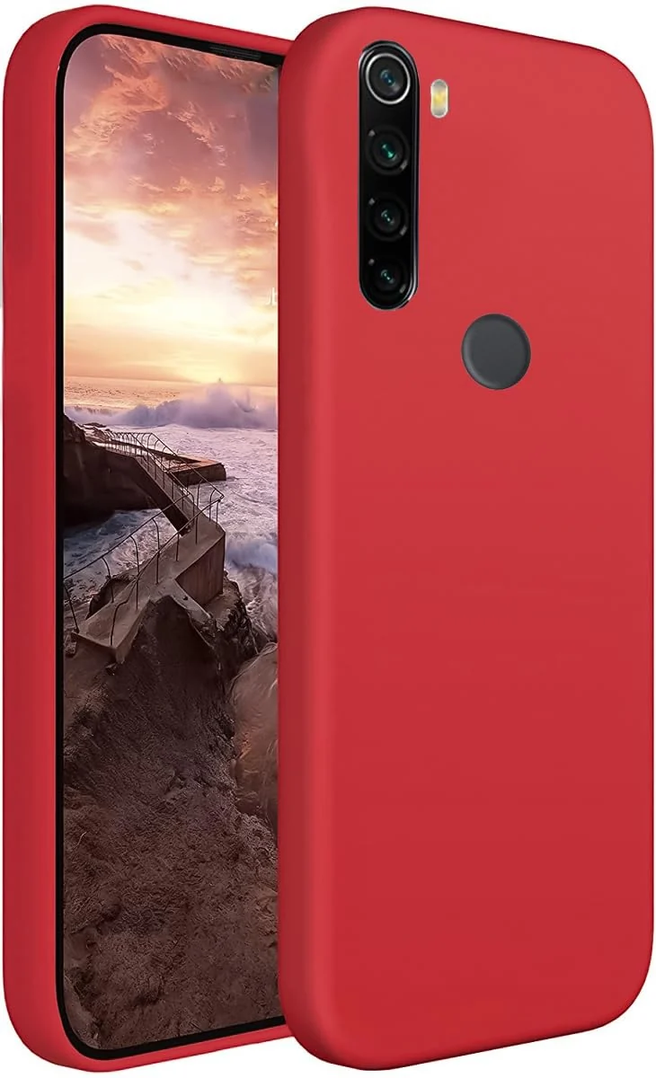 Dl3 Mobilak Xiaomi Redmi Note 8 Case,Soft Flexible Silicone Gel Rubber Bumper Cover,Slim Fit Full Body Shockproof Protective Phone Case (Light Orange)