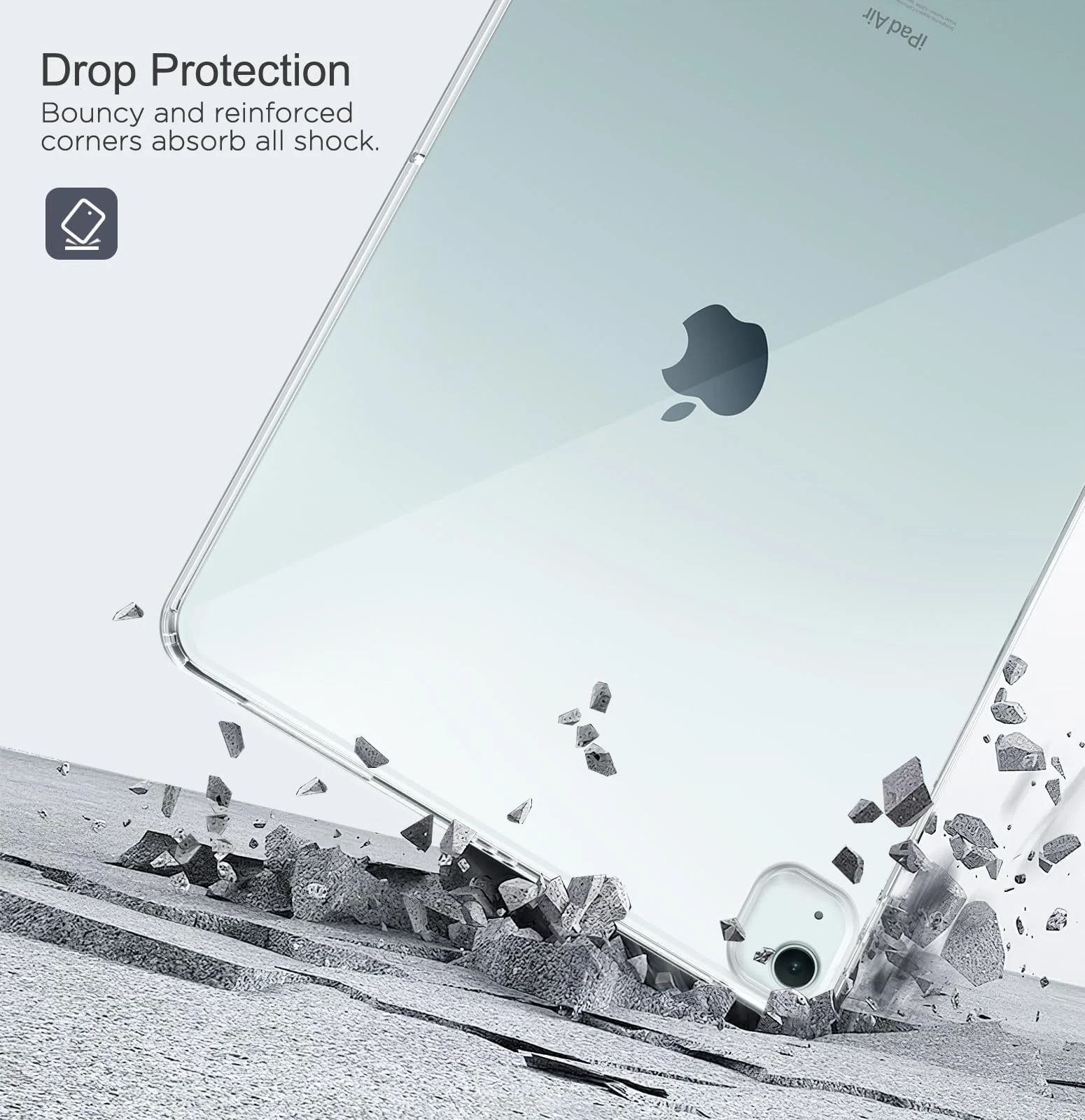 DL3 Mobilak Case for iPad Air 13 Inch M2 2024, iPad Pro 12.9 6th/5th Generation 2022/2021 Case, Slim Lightweight Soft TPU Anti-Scratch Back Cover with Shock Resistant Raised Edge - Clear