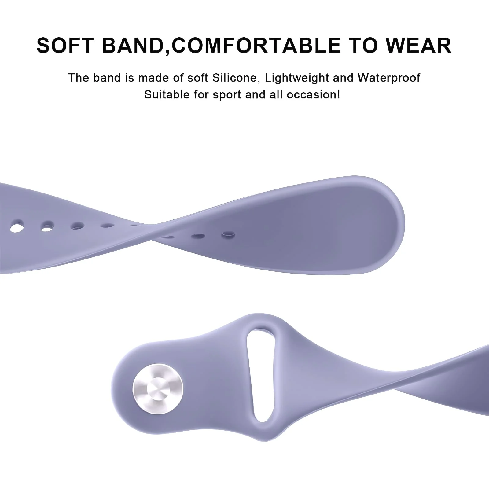 DL3 Mobilak Straps Compatible with Xiaomi Redmi Watch 5 Active/Redmi Watch 5 Lite Bracelets for Men Women, 22mm Soft Silicone Strap, Waterproof Adjustable Band Sports Replacement - Lavender