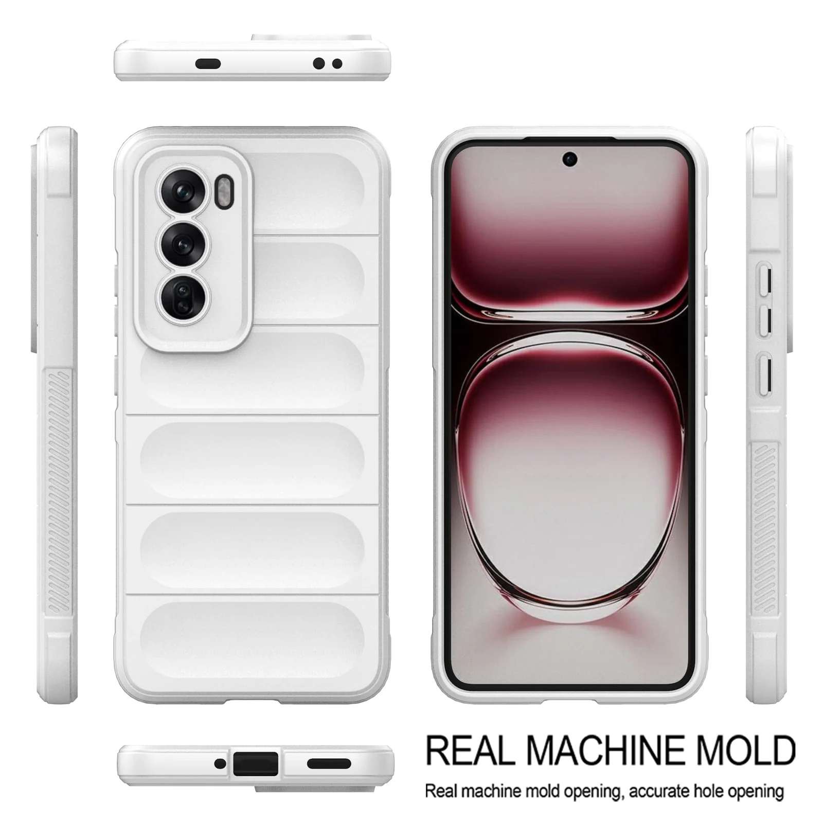 DL3 Mobilak Rugged Protective Case for OPPO Reno 12 Pro 5G, Camera protection, Shock-absorbing protection, Non-slip grip - White