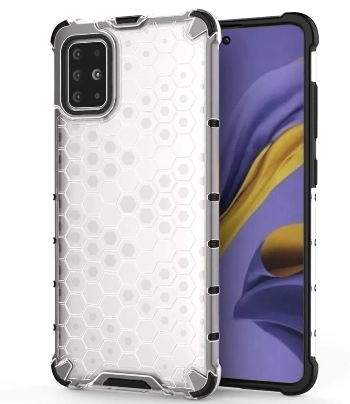 DL3 Mobilak Honeycomb Protective Case for Samsung Galaxy Note 10 Lite / A81, Shock-absorbing protection, Transparent design, Slim, lightweight profile - Clear