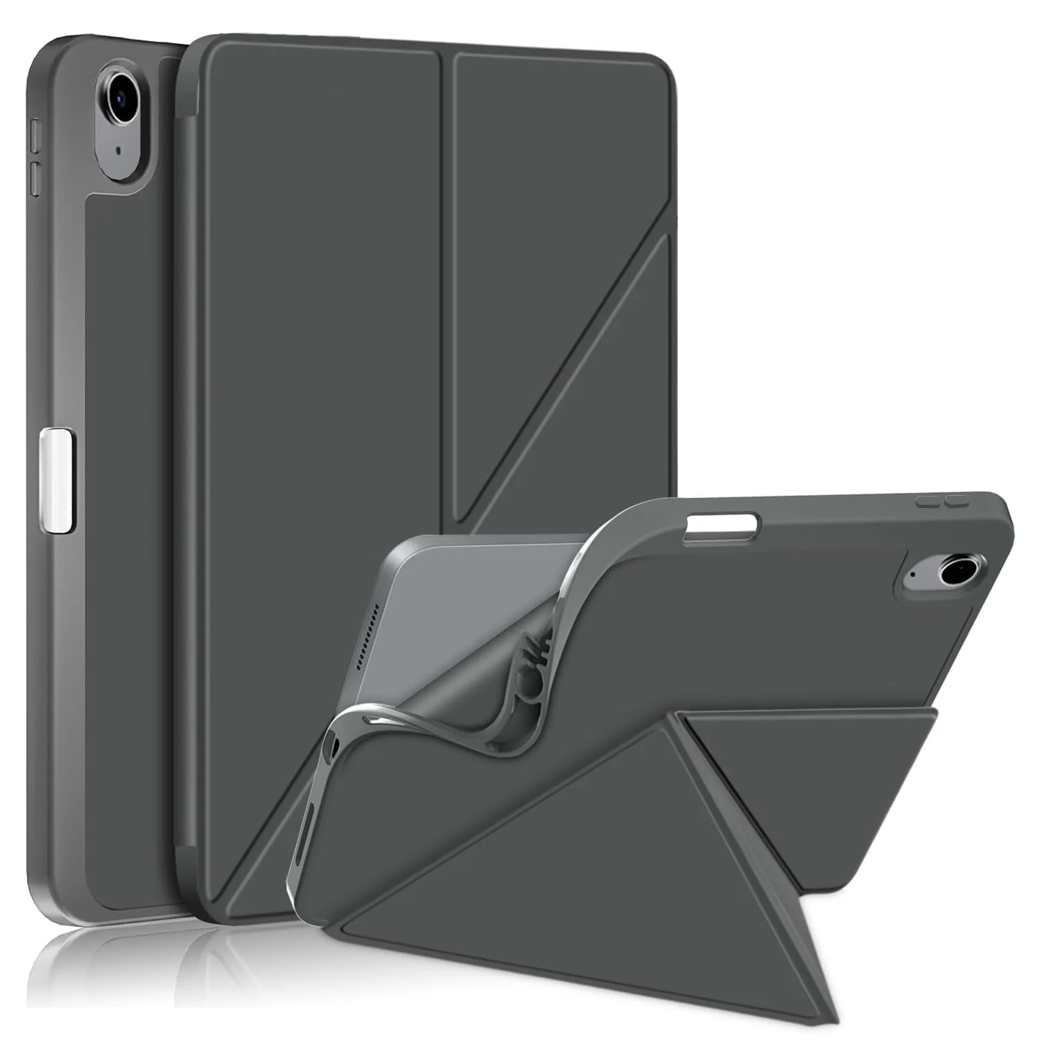 DL3 Mobilak Compatible with iPad Mini 6 case (8.3 inch, 2021), iPad Mini 6th Generation Case, Smart Stand, Pencil Holder, Shockproof Slim Lightweight Leather Cover, Modern Abstract Design - Grey