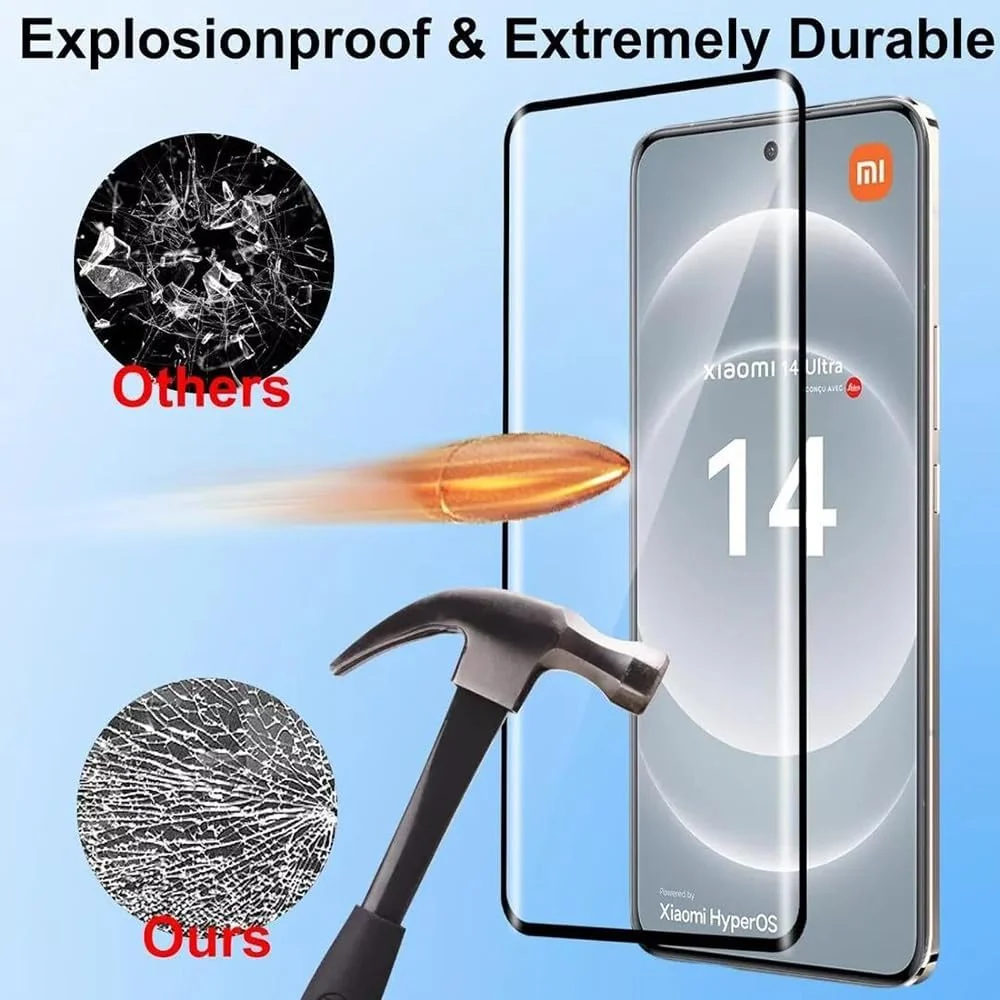 DL3 Mobilak Screen Protector for Xiaomi 14 Ultra/Xiaomi 14 Pro, Tempered Glass Screen Saver Premium HD Protective, Scratch Resistant, NO-Bubble, 9H Hardness, Full Coverage Film - Clear
