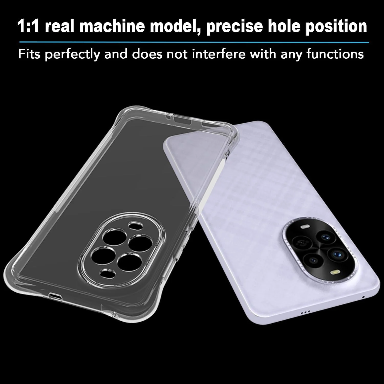 DL3 Mobilak Case Compatible with Huawei Nova 13 / Nova 12, Cover Silicone Transparent TPU Gorilla Anti-shock Protector Camera Shockproof Corners - Clear