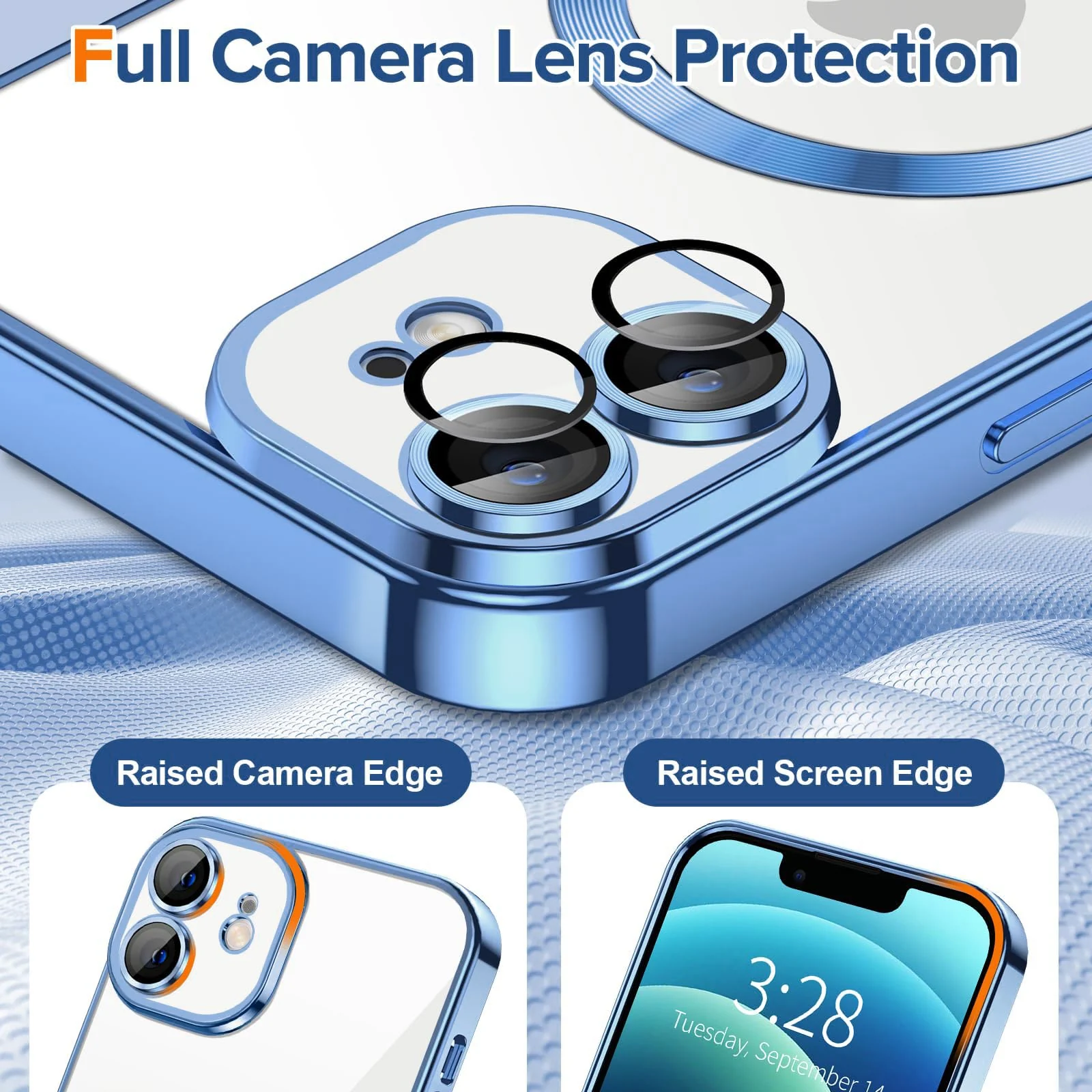 DL3 Mobilak Clear MagSafe-Compatible Magnetic Case for iPhone 11 with Camera Protection - Sierra Blue