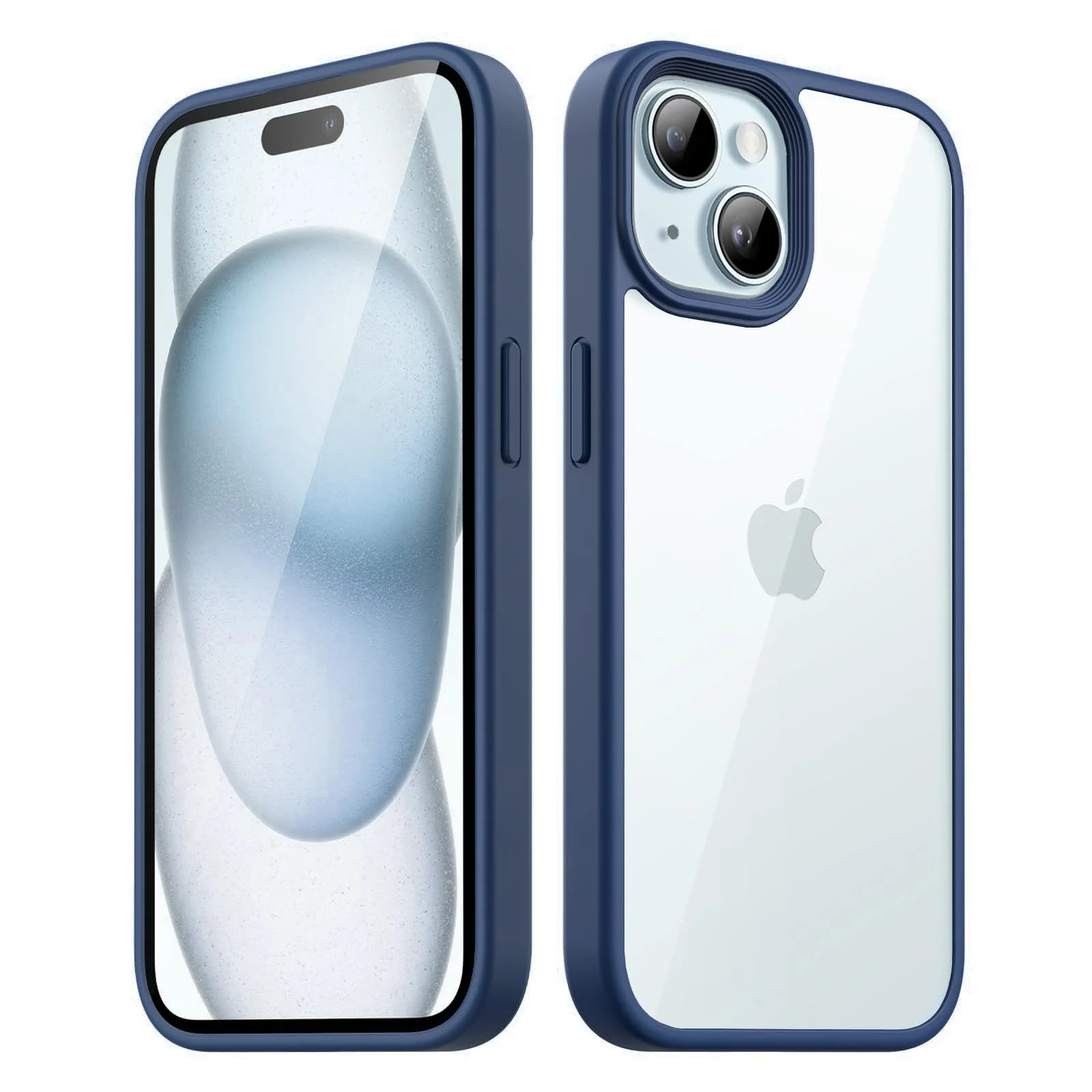 DL3 Mobilak Clear PC and TPU Protective Case for iPhone 13 / iPhone 14 with Shockproof Design and Anti-Yellowing Design - Blue