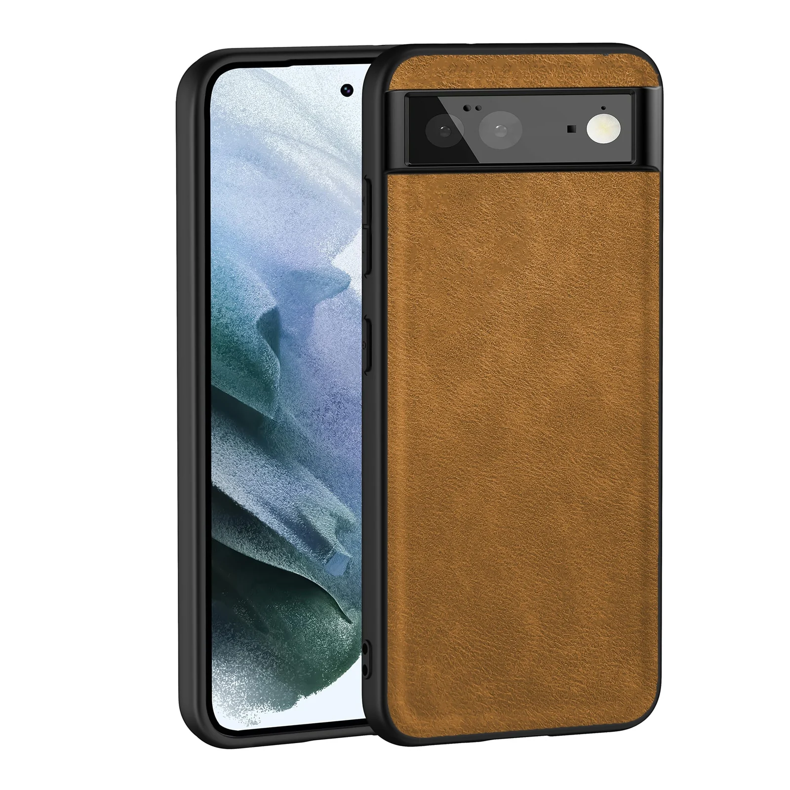 Dl3 Mobilak Case for Google Pixel 6 Leather Case,Anti-Drop, Anti-Shock, Non-Slip Texture,Simple Cell Phong Cover (Brown)
