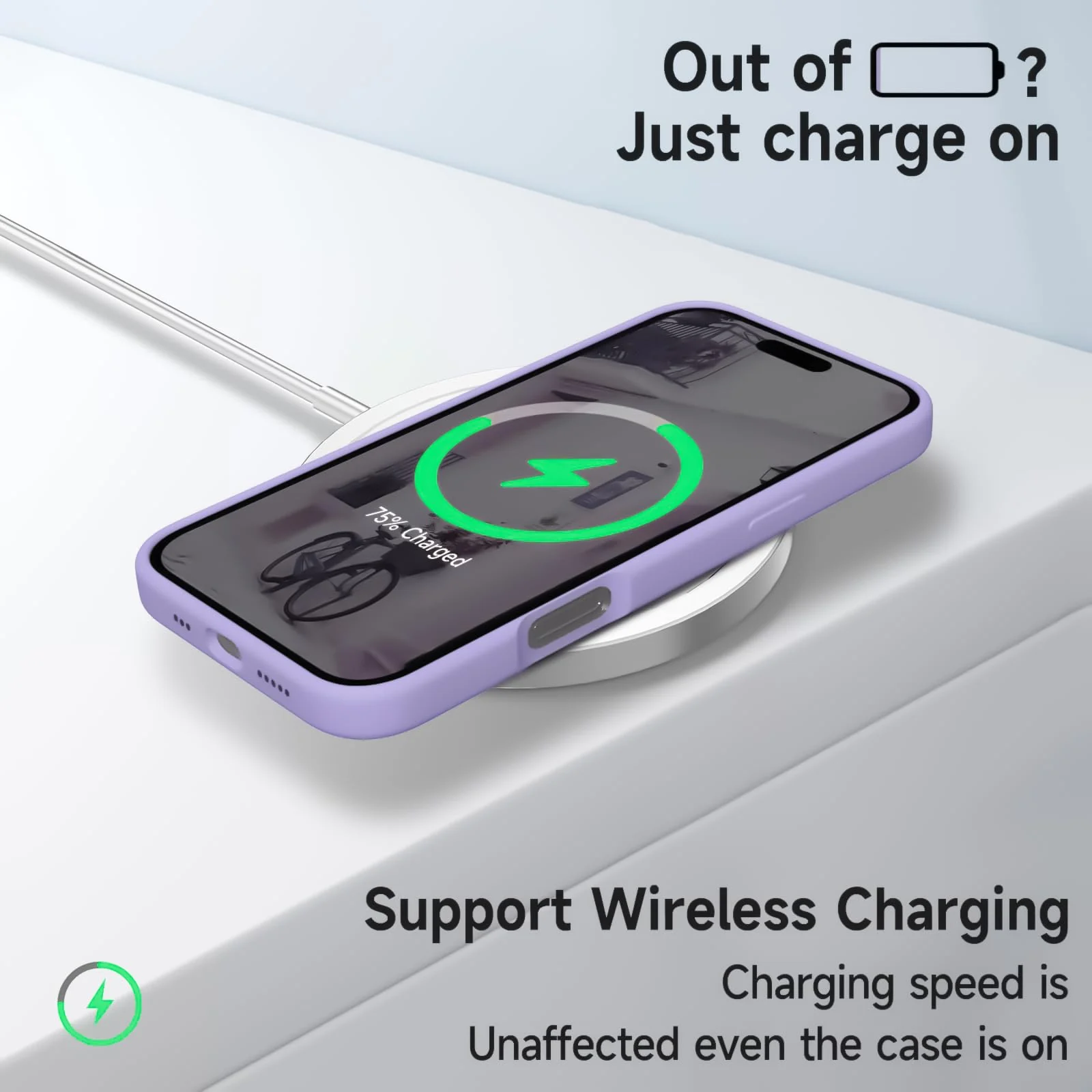 DL3 Mobilak Liquid Silicone Protective Case for iPhone 17 6.3-Inch with Microfiber Lining and Shockproof Design - Light Purple