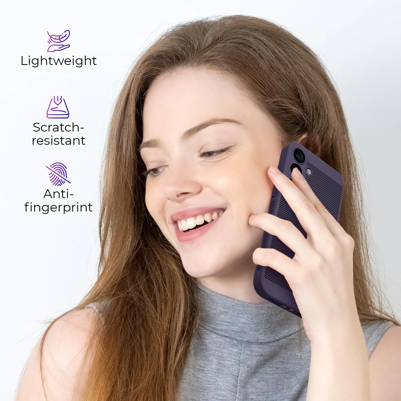 DL3 Mobilak PC Protective Case for Samsung Galaxy A16 5G / 4G with Camera Protection and Shockproof Design - Purple