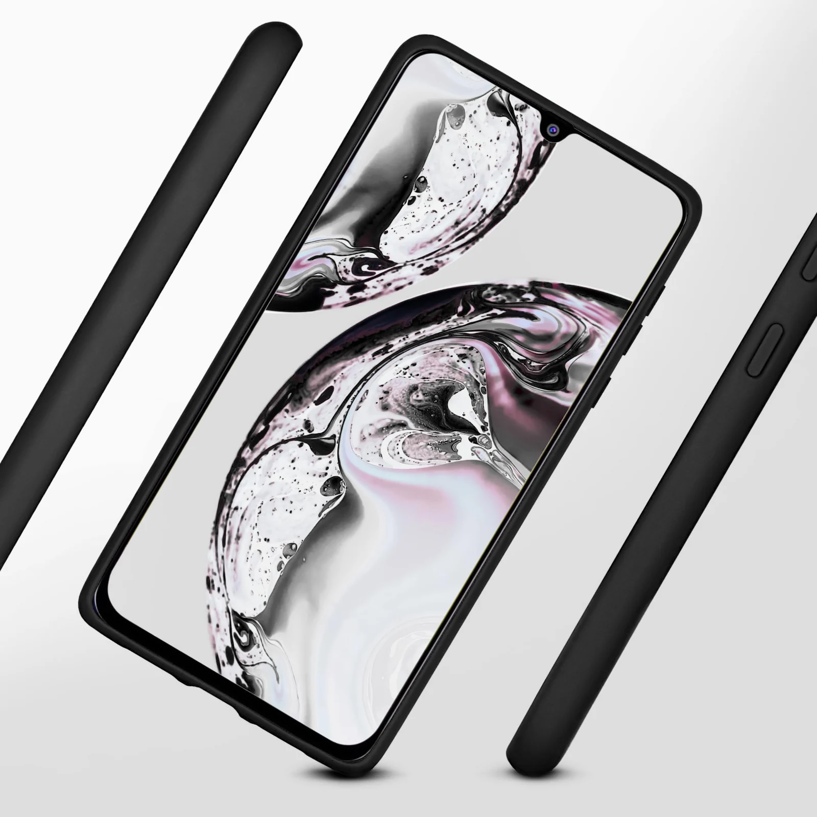 DL3 Mobilak Soft Silicone Protective Case for Samsung Galaxy M31 with Microfiber Lining and Shockproof Design - Black