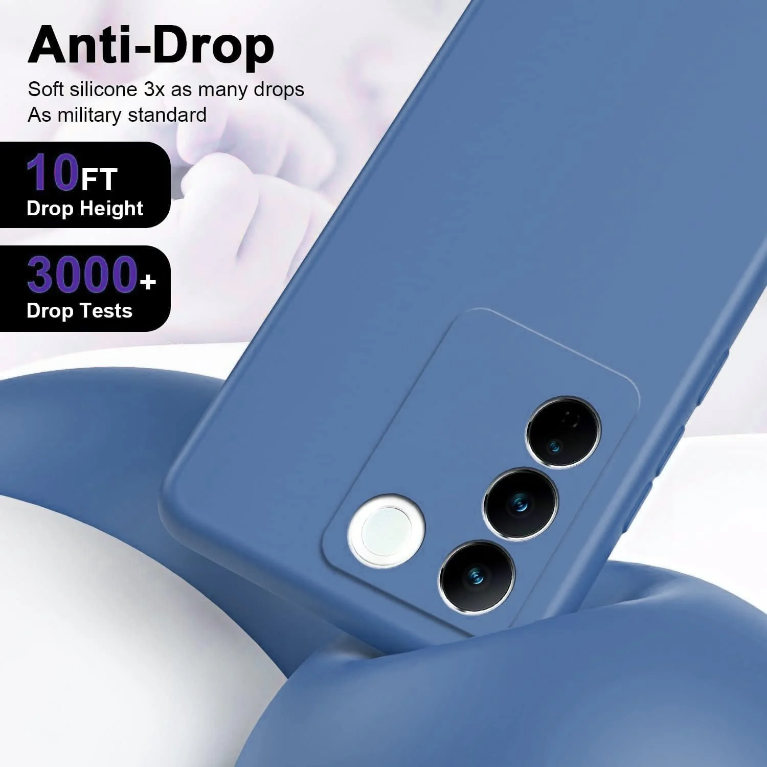 DL3 Mobilak Liquid Silicone Protective Case for vivo V27e / vivo S16e with Microfiber Lining and Shockproof Design - Lavender