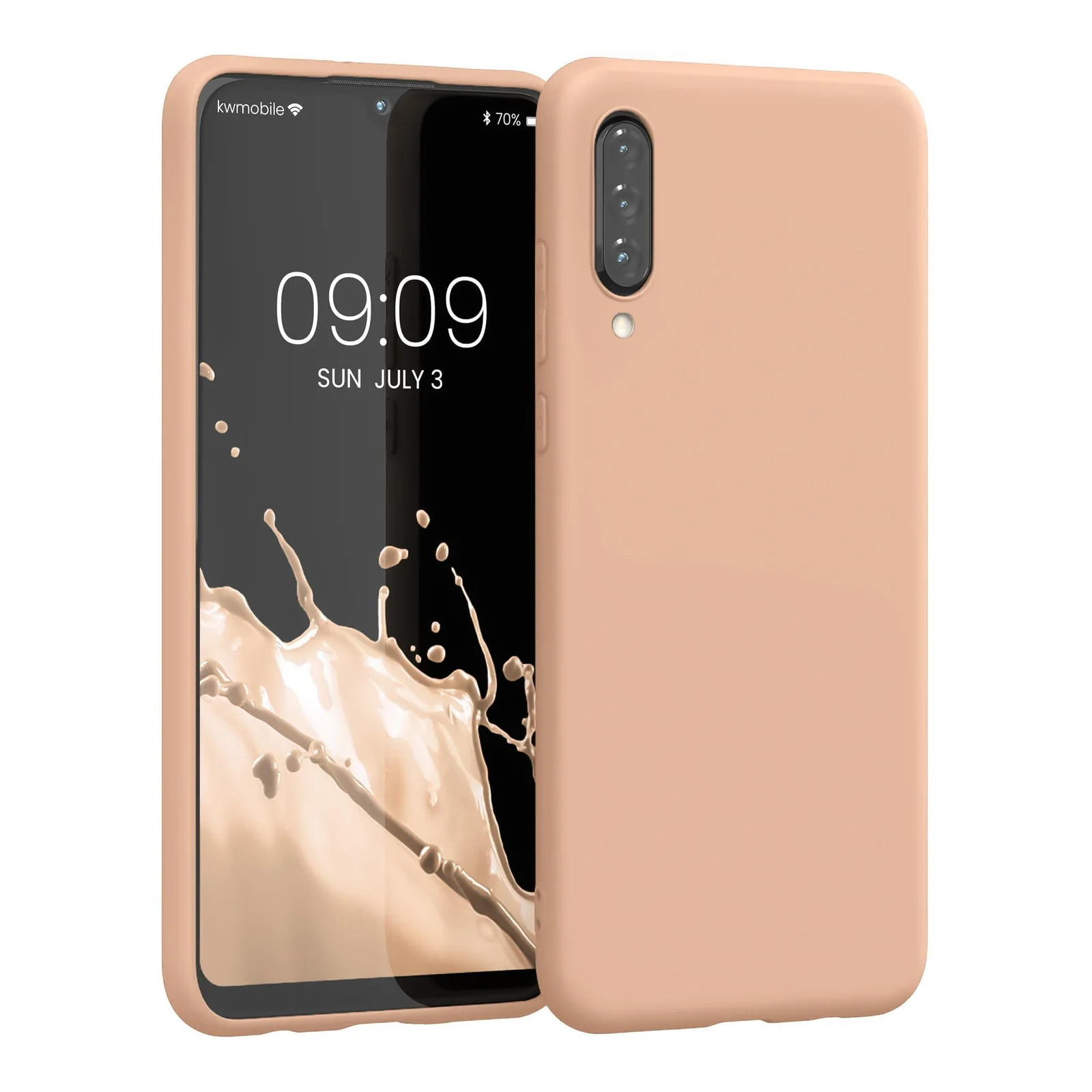 DL3 Mobilak Soft Silicone Protective Case for Huawei Y9S / Honor 9X Pro / P Smart Pro 2019 with Microfiber Lining and Shockproof Design - Light Orange