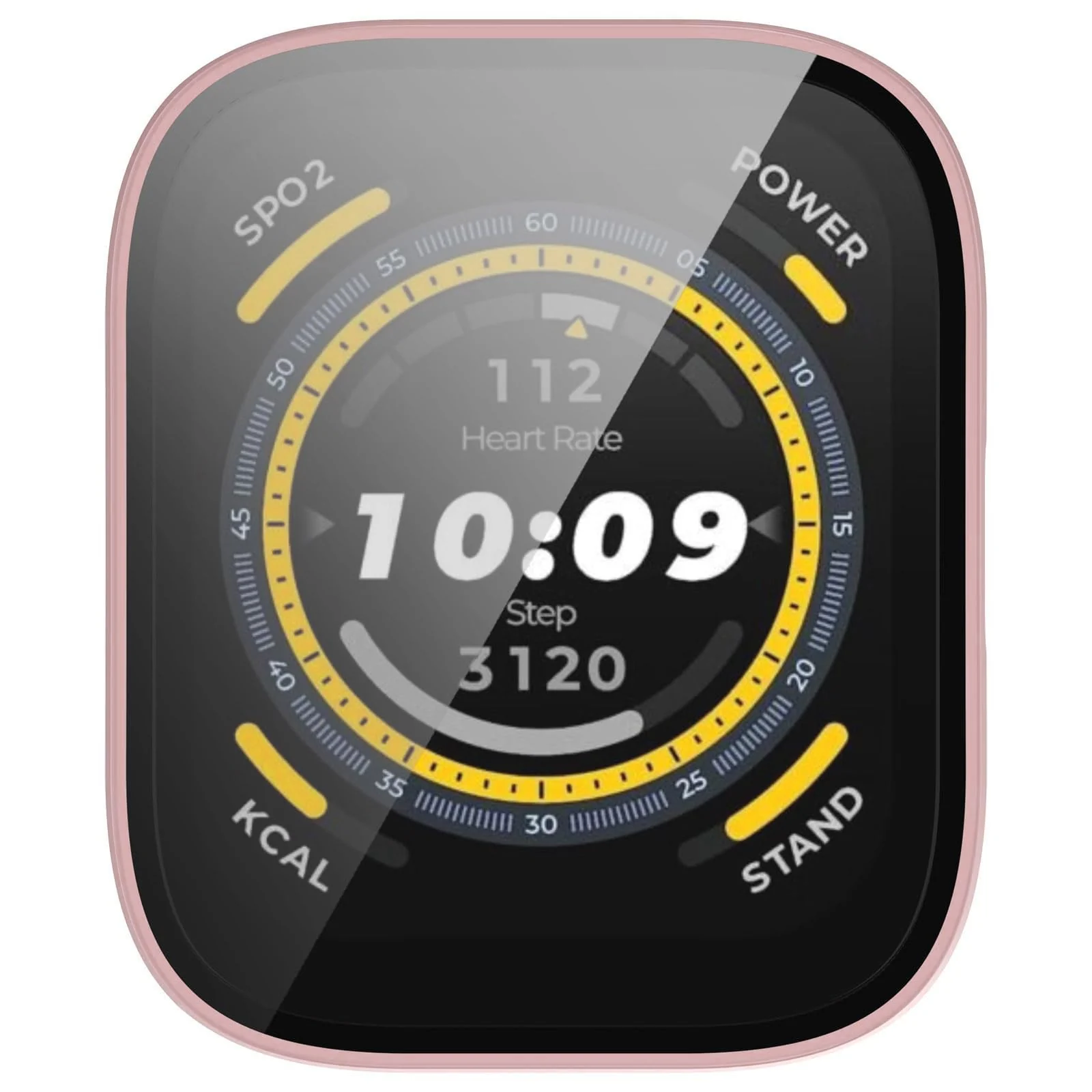 DL3 Mobilak Case with Screen Protector for Amazfit Bip 5, Bumper Full Coverage Hard PC Overall Protective Cover, Built-in Tempered Glass Film High Sensitivity For Amazfit Bip 5 (A2215) - Pink