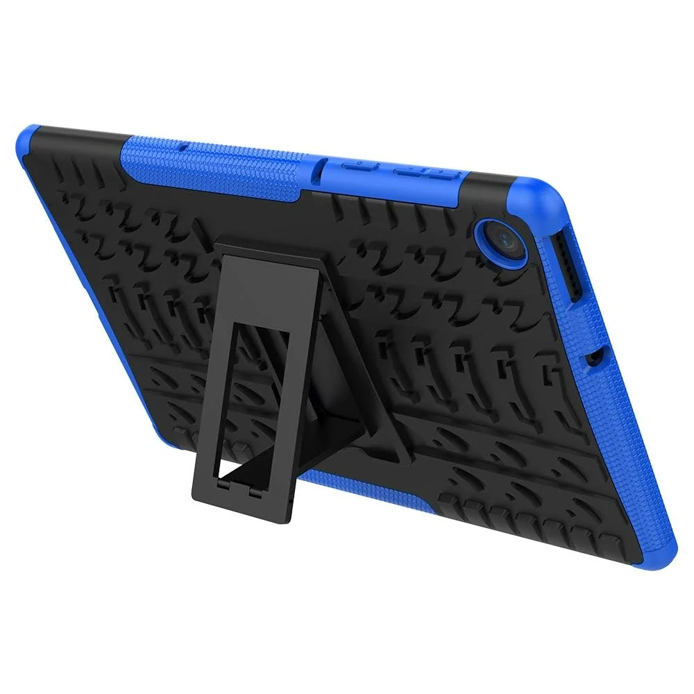 DL3 Mobilak Case for Lenovo Tab M10 10.1 inch 2nd Gen 2020 (TB-X306, TB-X306F, TB-X306X), Hybrid Rugged Armor Heavy Duty 2 in 1 TPU + PC Combo Dual Layer Shockproof Case with Kickstand - Blue