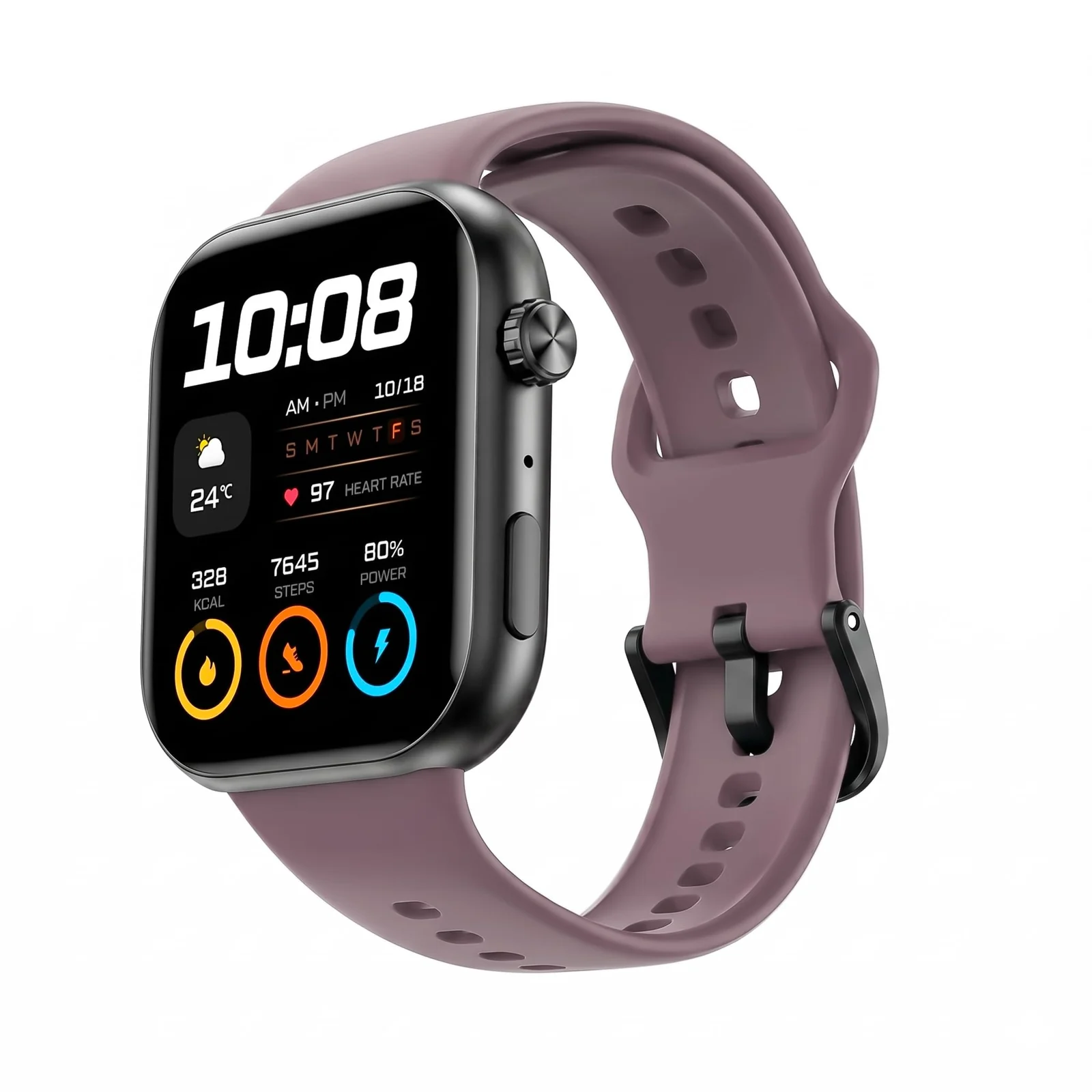 DL3 Mobilak Silicone Bracelet for HONOR Choice Watch 2i Strap, Soft Silicone Sport Replacement Strap for Women/Men, Adjustable Waterproof Sports Band for HONOR Choice Watch 2i - Smoke Violet