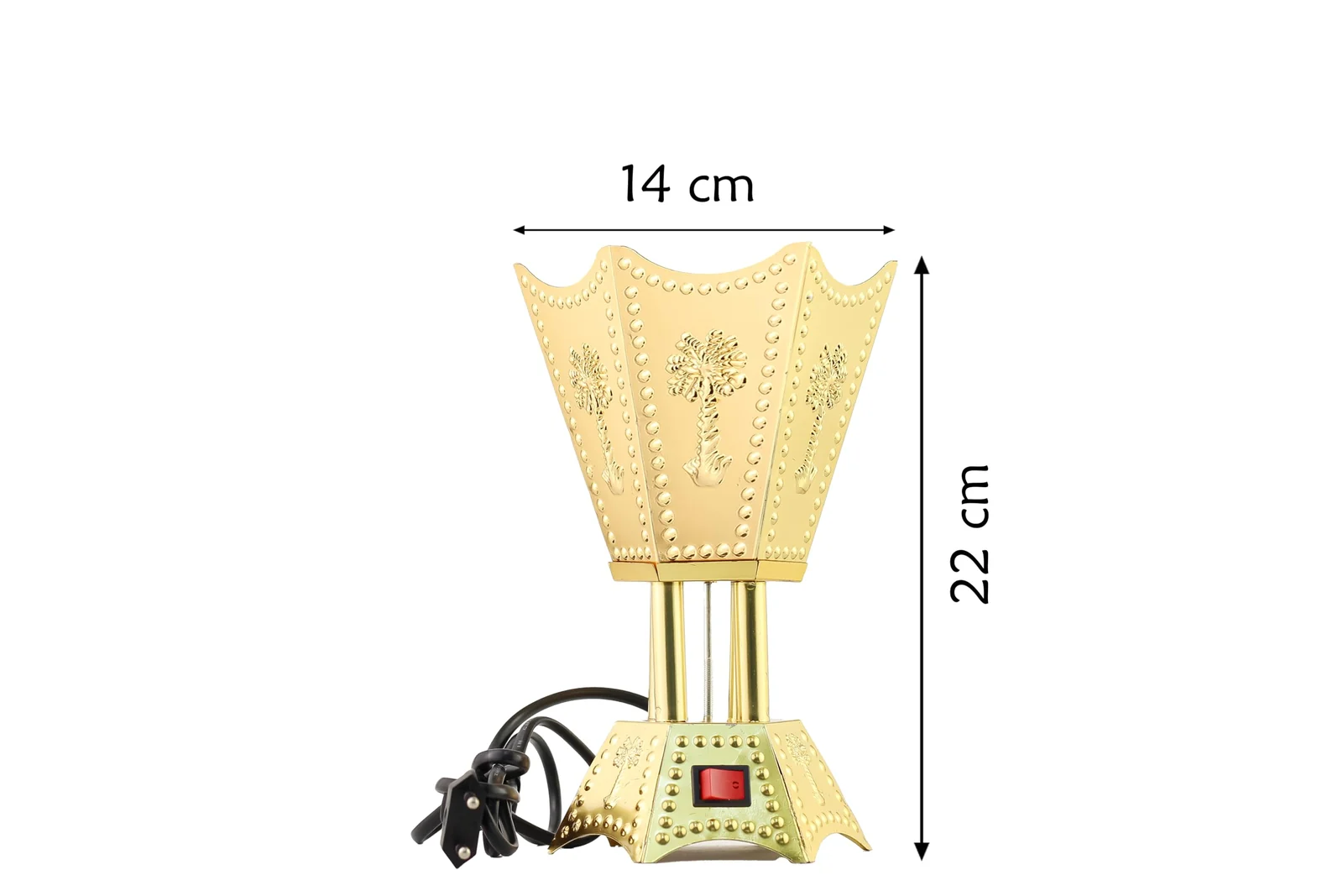 Mobigon Arabian Electric Incense Burners metal Vintage Arabic Burner, Middle Eastern Incense Holder- Electric Incense Burner Bakhoor Suitable For Arabian Oud, Home, Hotel Decor - C. Gold