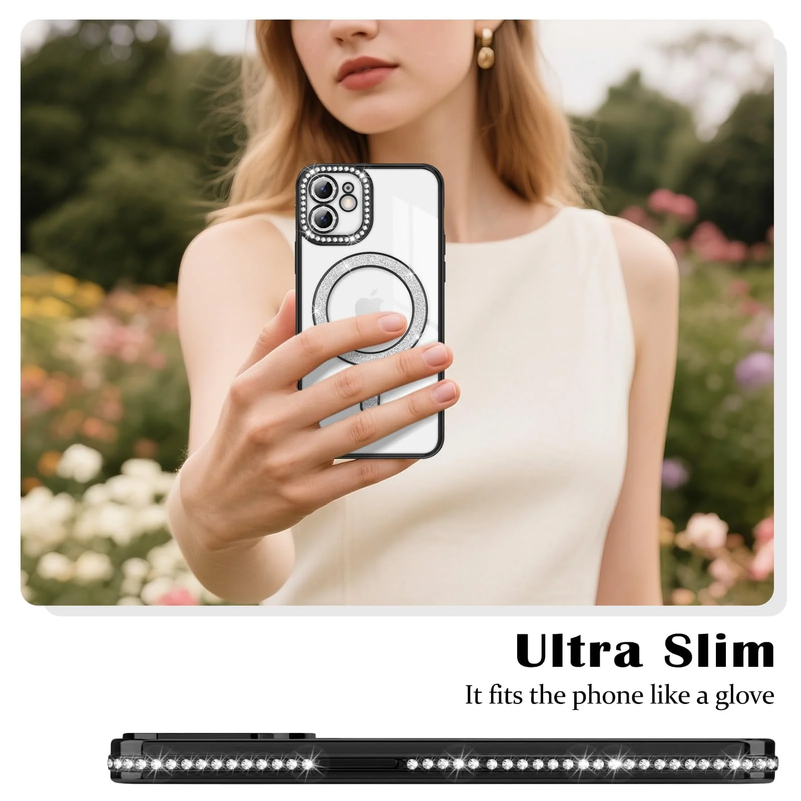 DL3 Mobilak MagSafe-Compatible Magnetic Case for iPhone 11 with Camera Protection and Magnetic Car-Mount Support - Black