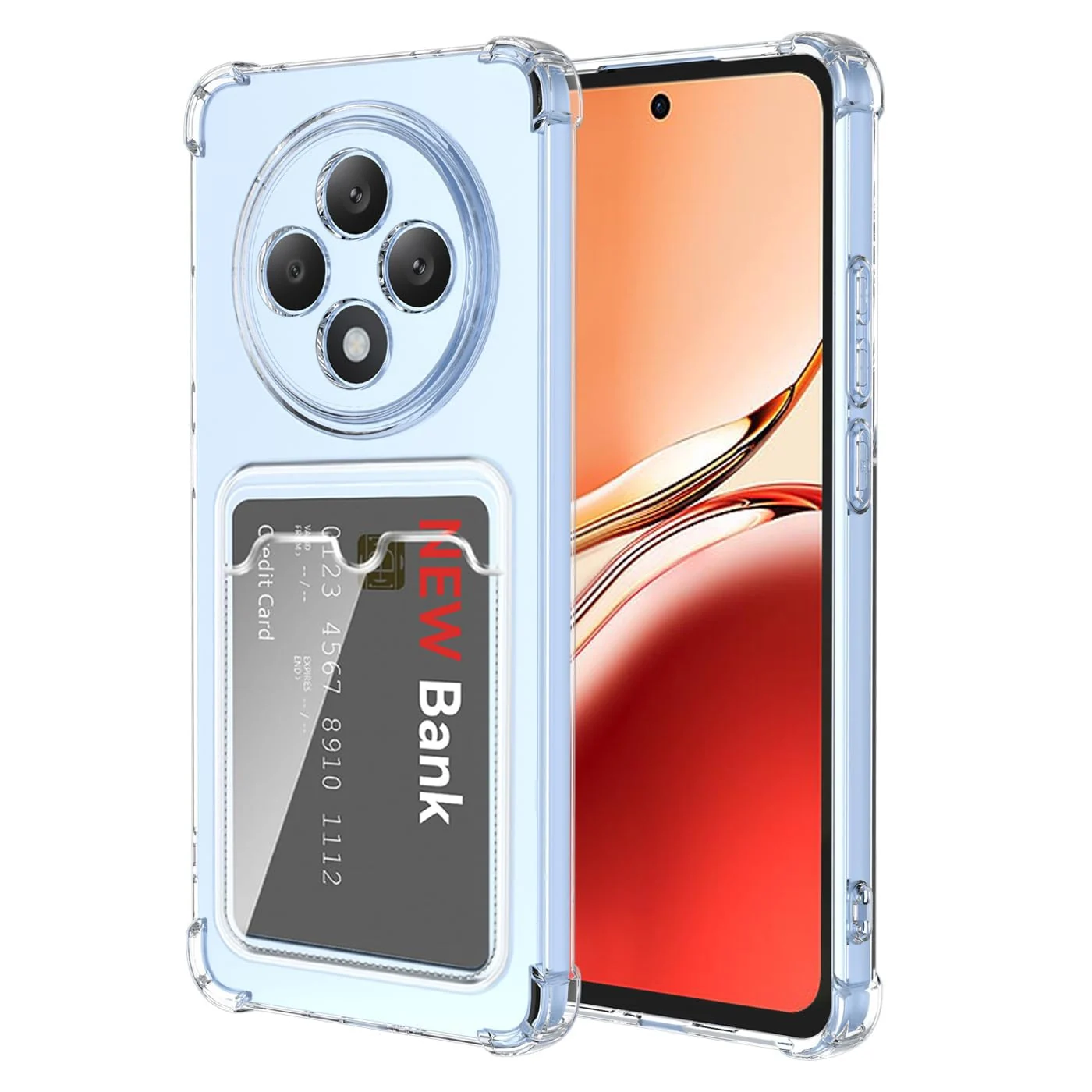 DL3 Mobilak Clear TPU Card Holder Case for OPPO Reno 12F / Reno12 F 4G / 5G with Camera Protection and Shockproof Design - Clear