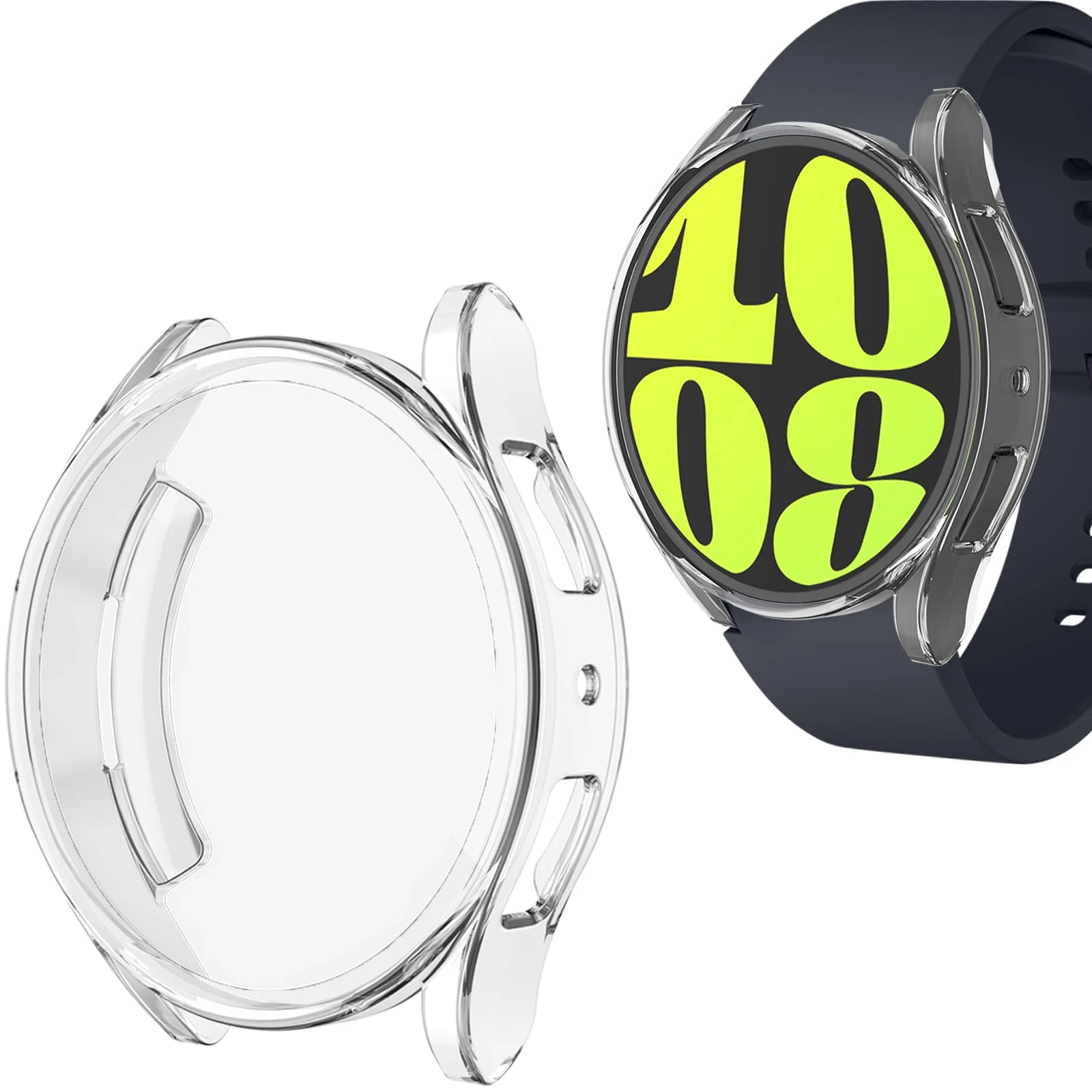 DL3 Mobilak Case Compatible with Samsung Galaxy Watch 5 Pro 45mm Case All-Around Watch Soft TPU [Frame Only] Shockproof Cover Slim Guard Thin Bumper Shell Protector - Clear