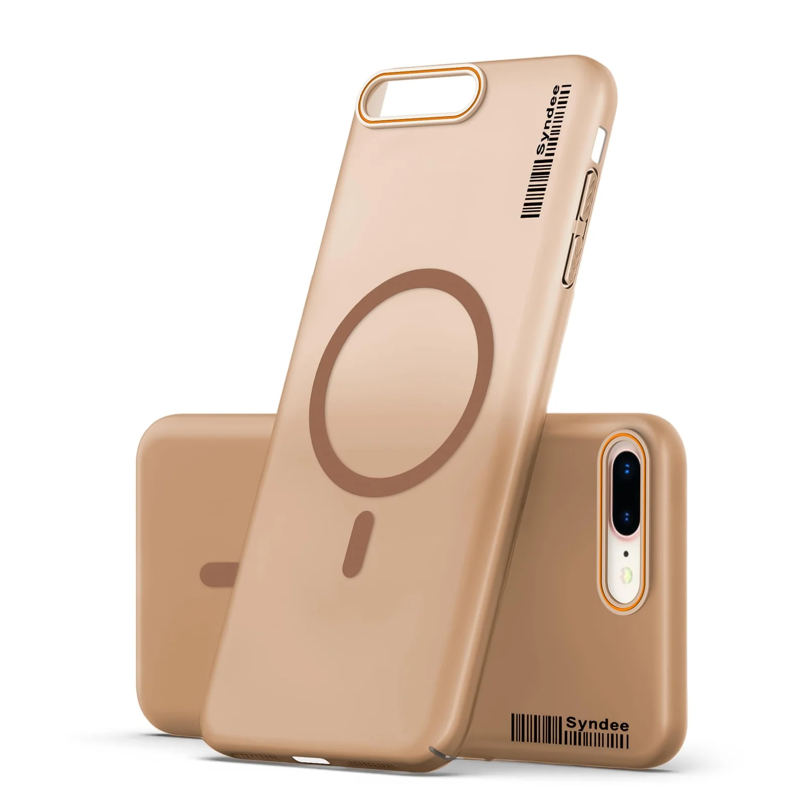 DL3 Mobilak Matte MagSafe-Compatible Magnetic Case for iPhone 7 Plus / iPhone 8 Plus with Camera Protection and Ring Holder - Brown