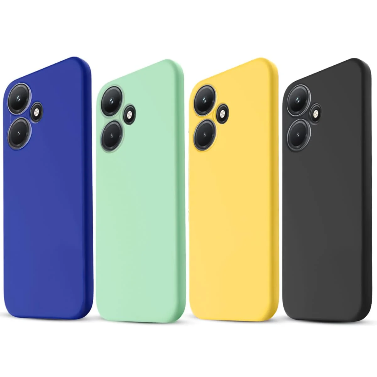 DL3 Mobilak Liquid Silicone Protective Case with Soft Microfiber Lining with Full Camera Protection for Infinix Hot 30i - Pepsi