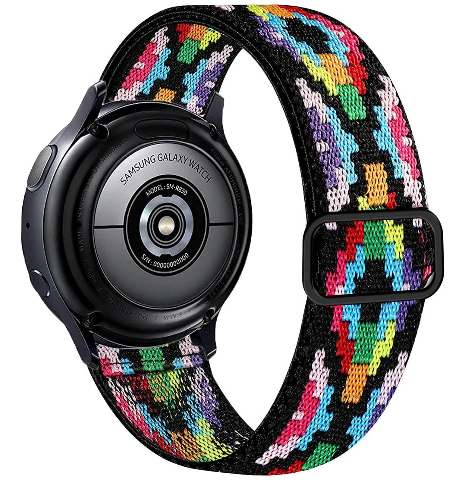 DL3 Mobilak Strap Nylon Loop 20MM Band For Samsung Galaxy Watch 7/6/5/4 40mm 44mm/Watch 5 Pro 45mm/S2 classic/active 2 40mm 44mm/Amazfi GTS 2/2e/3/3 Pro/4/GTS 2 Mini/3 Mini/4 Mini/Bip 3 - Black