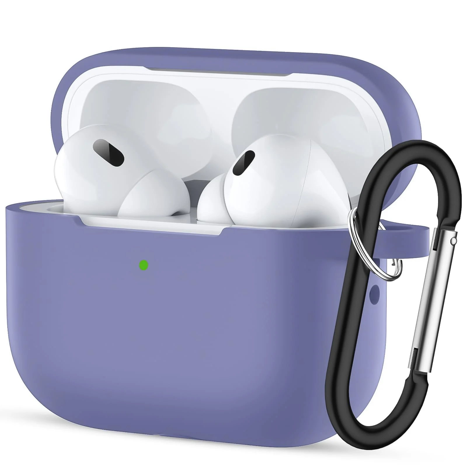 DL3 Mobilak Compatible with AirPods Pro 2nd Generation Case Cover, Protective Silicone Skin with Keychain for Women Men for Apple AirPods Pro Gen 2 (2022), Front LED Visible - Lavender