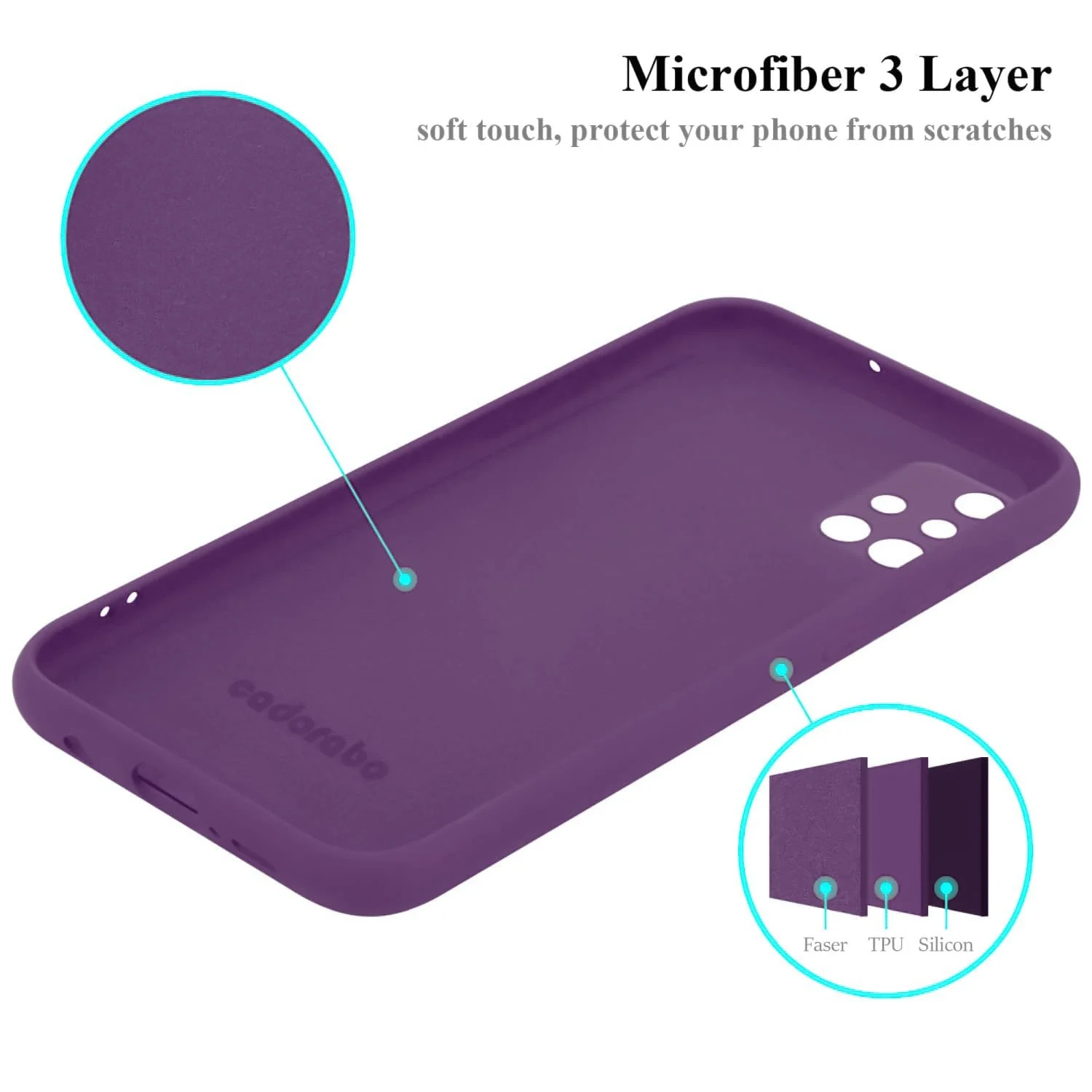 DL3 Mobilak Silicone Protective Case for Samsung Galaxy A71, Shock-absorbing protection, Scratch-resistant surface, Soft microfiber lining - Violet
