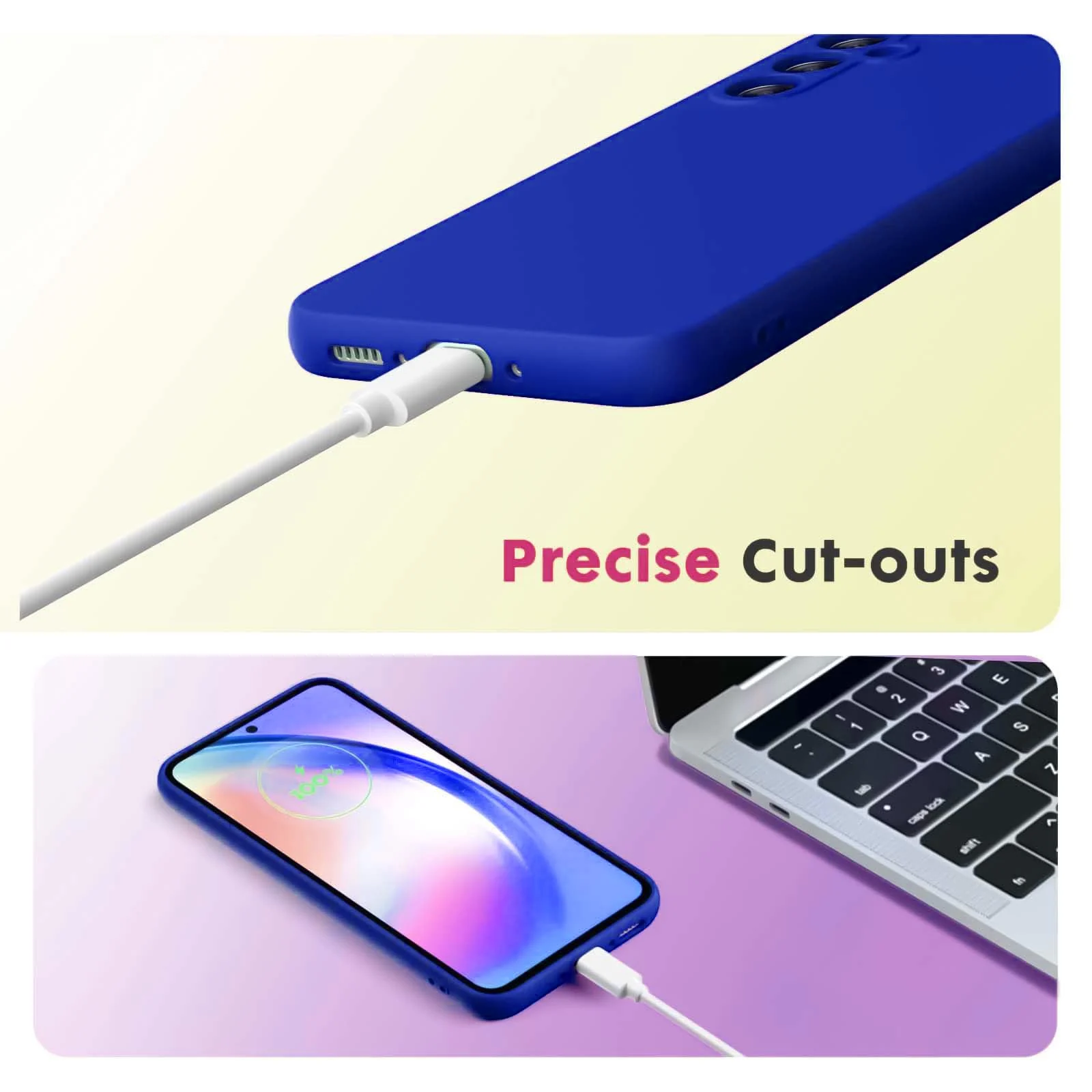 DL3 Mobilak Liquid Silicone Protective Case for Samsung Galaxy A55 with Microfiber Lining and Shockproof Design - Pepsi