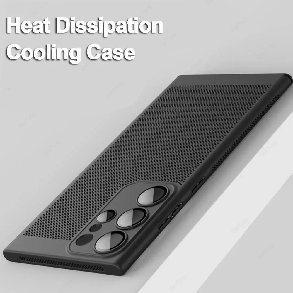 DL3 Mobilak Heat-Dissipation Hard PC Case with Built-In Camera Lens Protector for Samsung Galaxy S23 Ultra - Black
