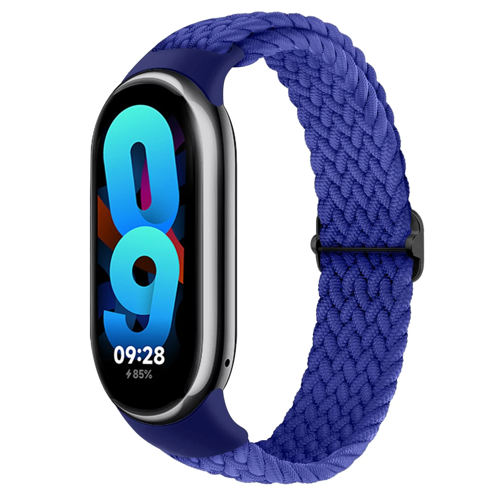 DL3 Mobilak Compatible with Xiaomi Mi Band 10/9/8 strap, Braided Solo Loop for Nylon Elastic Adjustable Replacement Wristband Compatible with Xiaomi Smart Band 8/9/10 - Blue