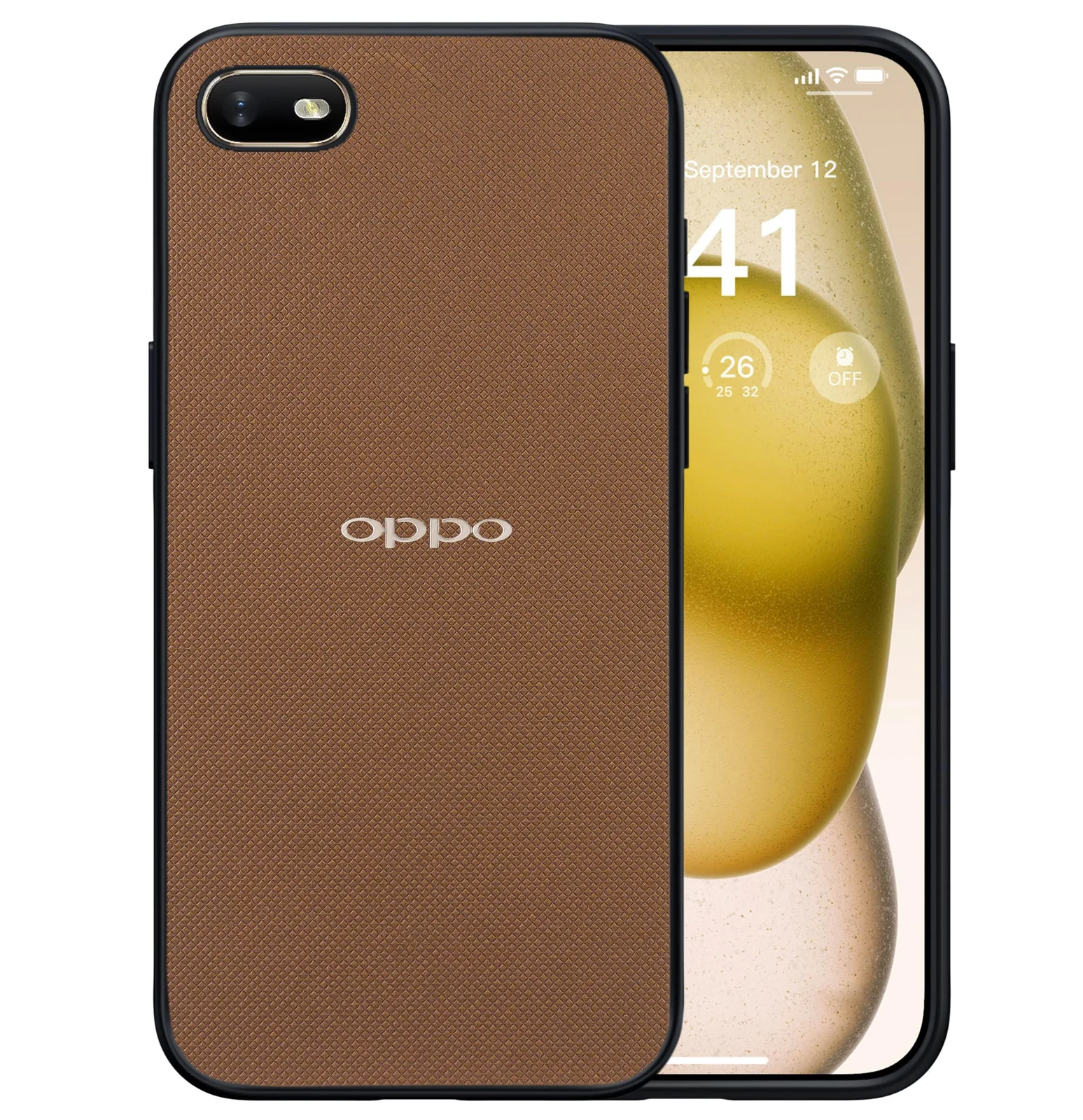 Dl3 Mobilak Compatible with Oppo A1K / Realme C2 Case Dual Layer Heavy Duty Cell Phone Protective Cover Shockproof Rugged with Non-Slip Textured - Black