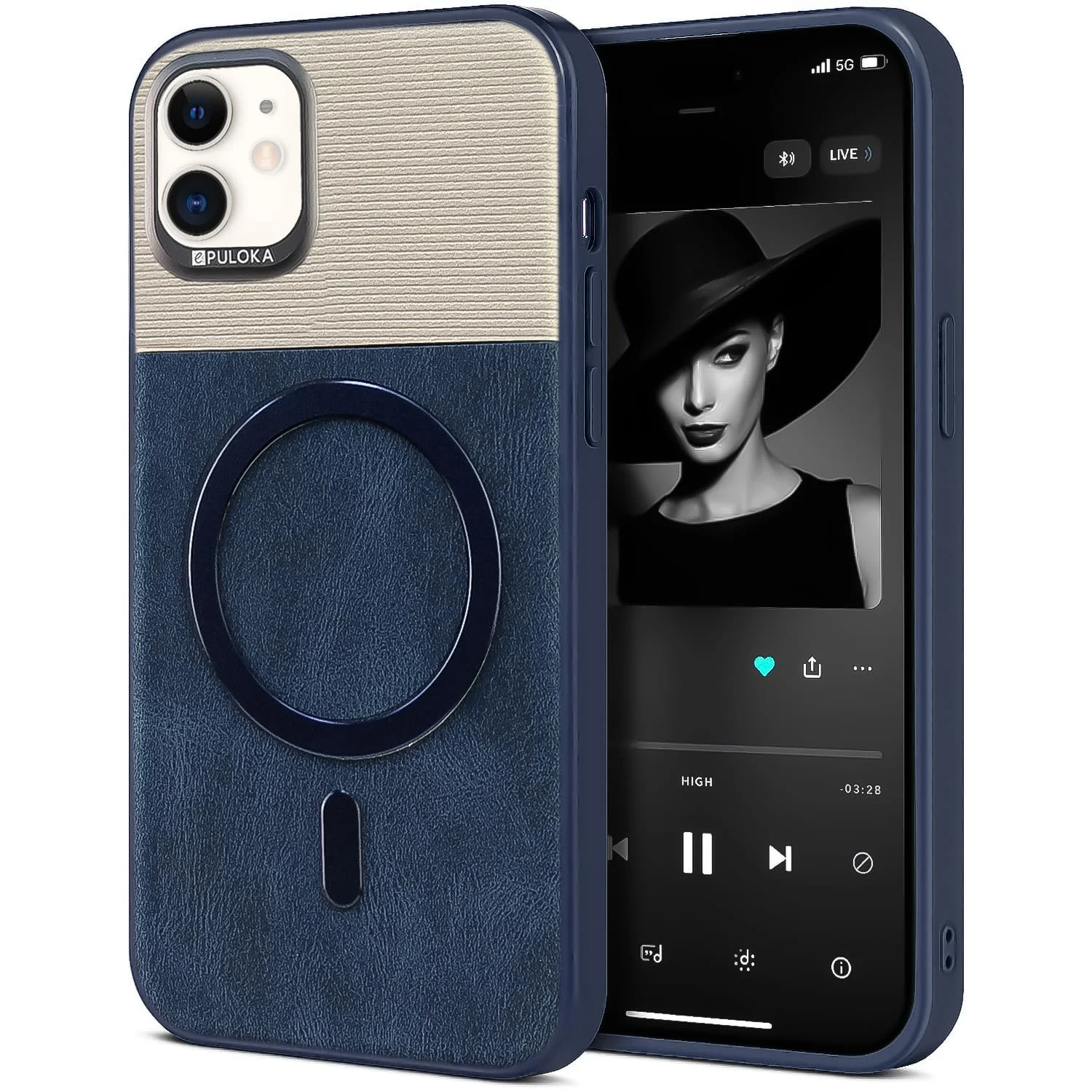 Dl3 Mobilak Premium Leather Magnetic Case for iPhone 11 (6.1-Inch) Compatible with MagSafe – Shockproof Protective Cover with Full Camera Protection, Slim Luxury Design (Black)